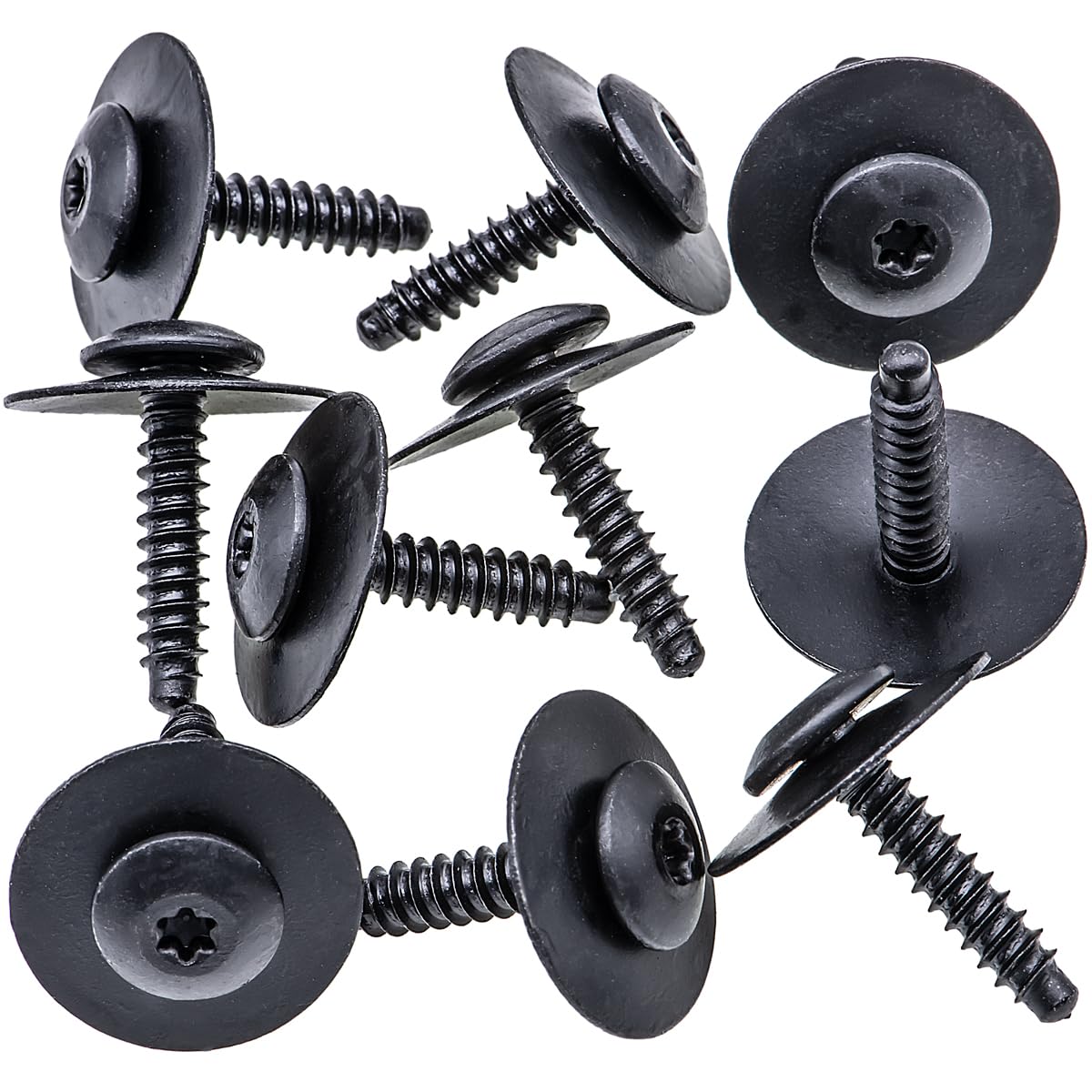 Rexka Fender Liner Splash Shield Bolt Screw 11548270, Metal, One Size, Compatible with GM Chevrolet Models, Pack of 10