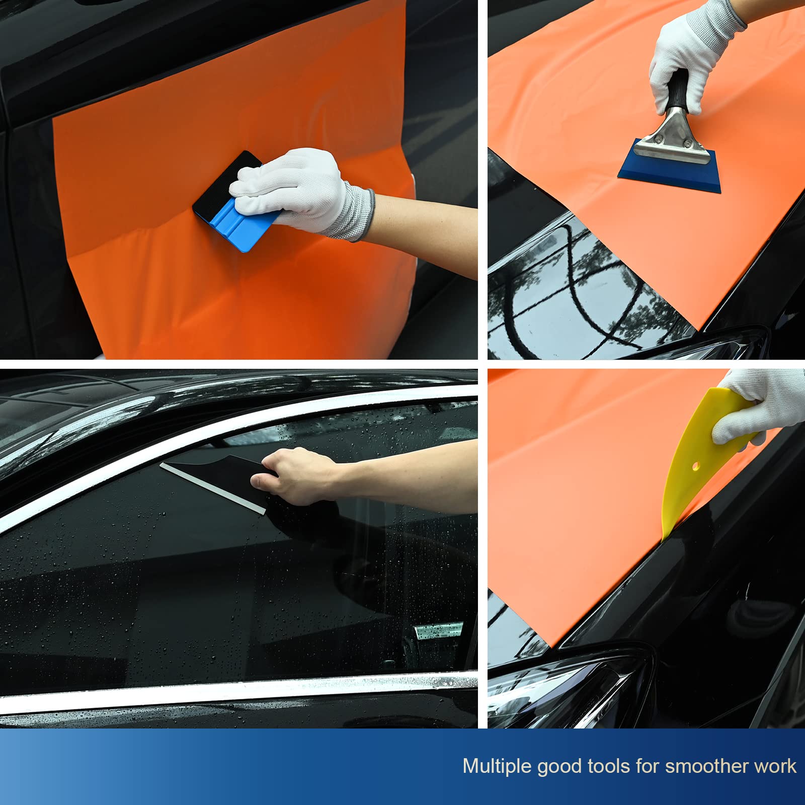 EHDIS Window Tint Tool Kit - 12 Tools, Vinyl Squeegee, Utility Knife, Mix Color, Model 13 for Car Wrapping & Wallpaper Installation