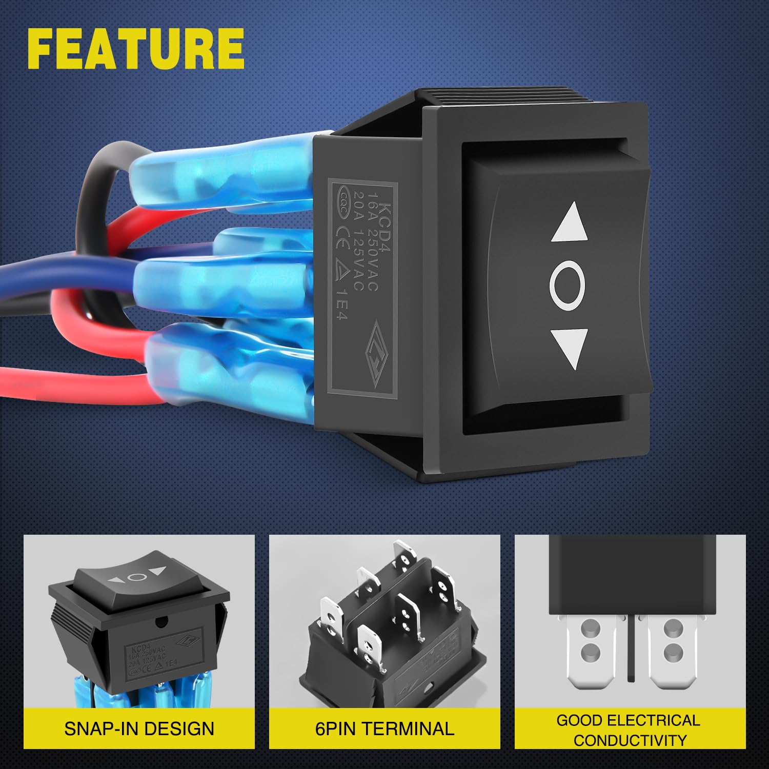 Nilight 6Pin Momentary Polarity Reverse Switch On Off On Dpdt 3 Position 20A 12Vdc 125Vac Motor Control Automatic Reset For Boat