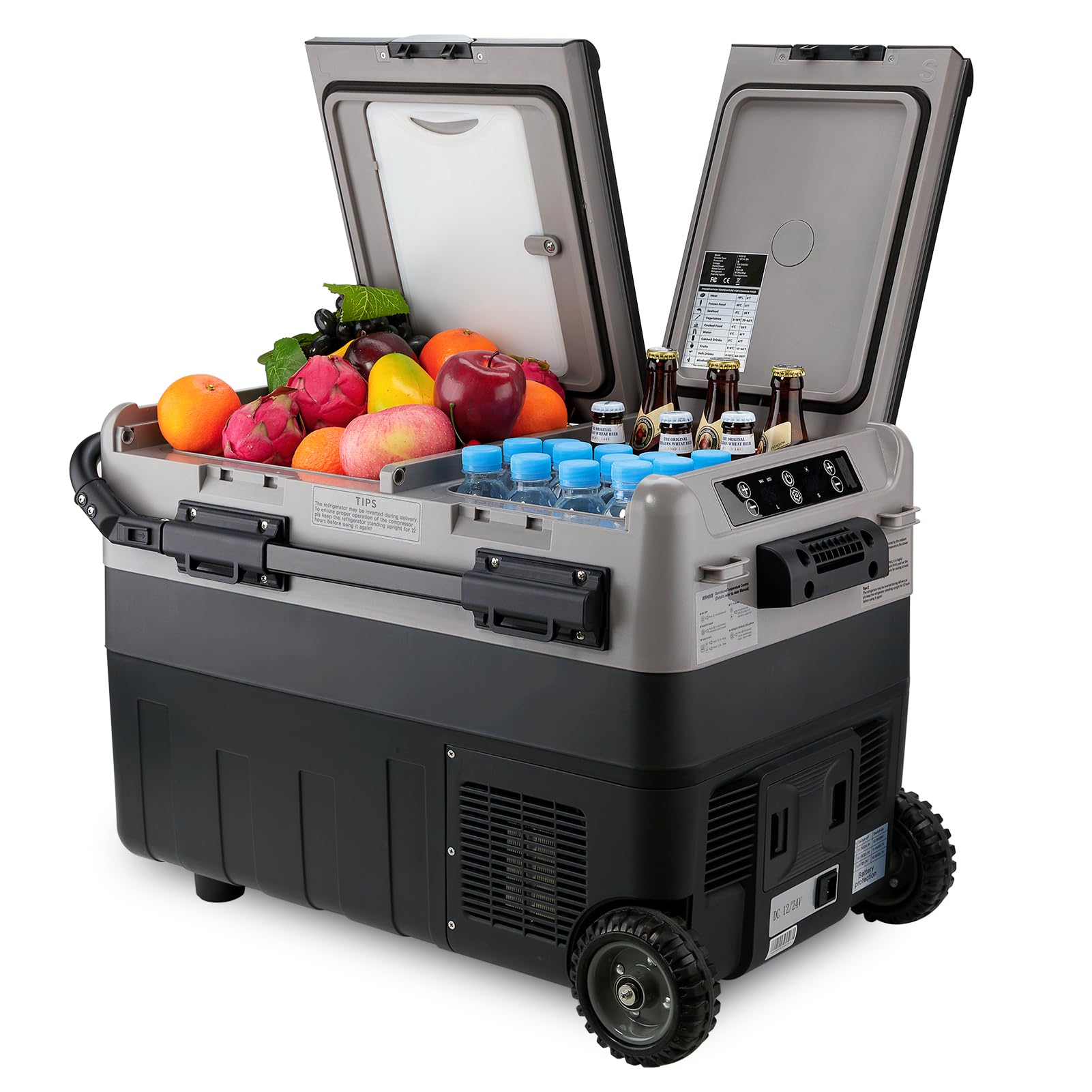 Kohree 12 Volt Car Refrigerator, 42 Quart (40L) Dual Zone Car Fridge, Portable Refrigerator Dual Door -4?-68? Electric Cooler Po