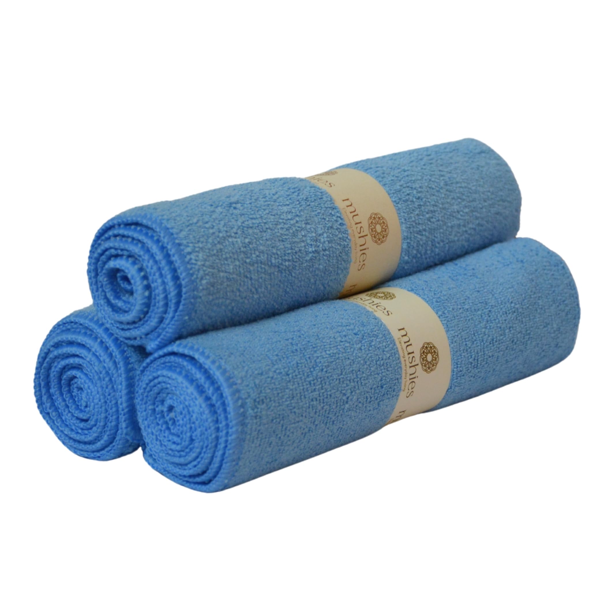 MUSHIES 350 GSM Microfiber Extra Large Cloth (Sky Blue, 3 Pcs, 60x40 cm) Ultra Soft, Super Absorbent, Quick Dry, Reusable Microf
