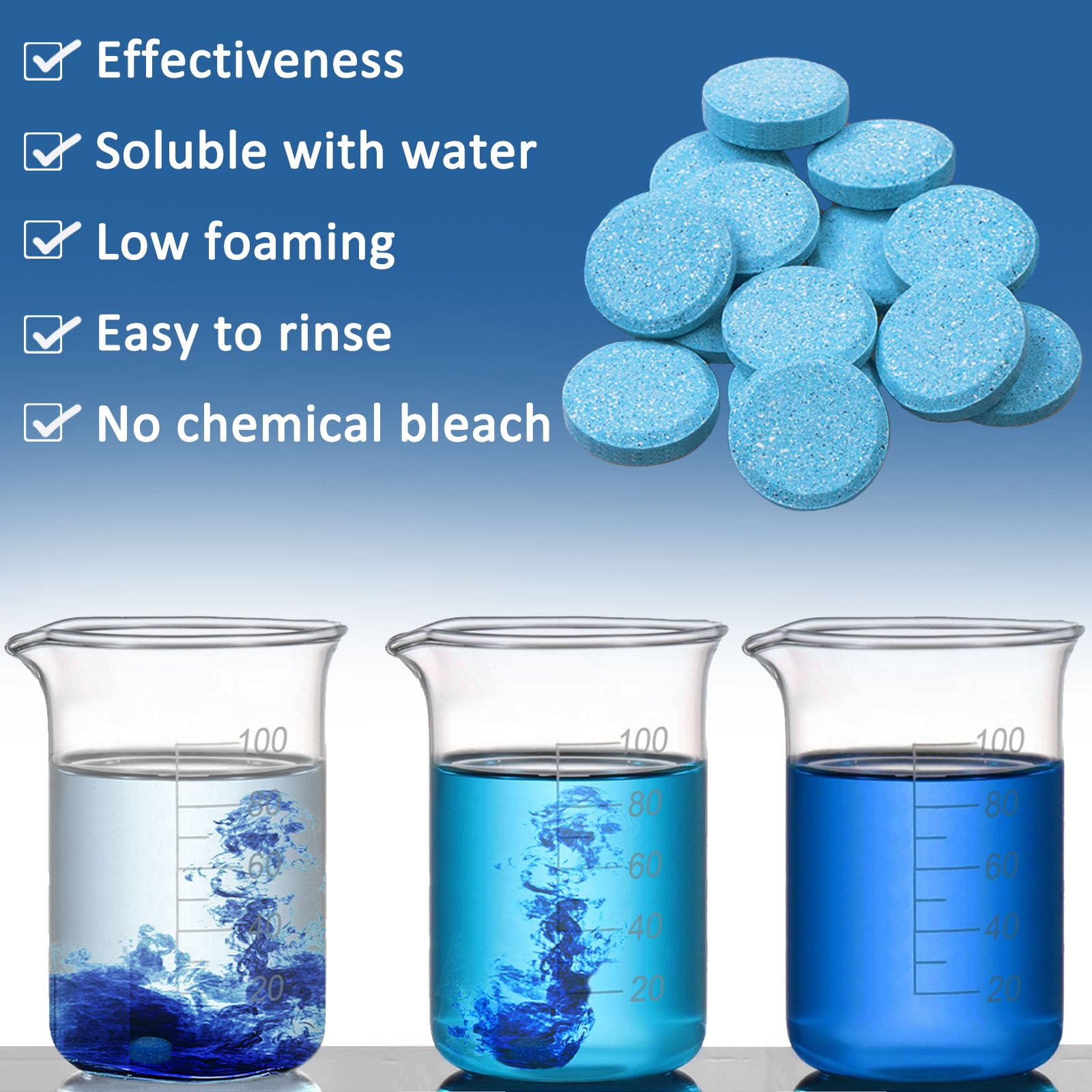 Beieverluck Windshield Washer Fluid Tablets - 400 Count Effervescent Cleaning Tablets for Cars, Windows, and Kitchens
