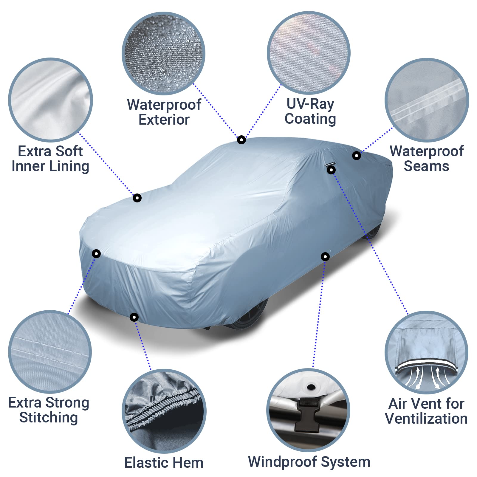 iCarCover Custom Car Cover for 1976-1994 Alfa Romeo Spider, Waterproof, Gray, Duratex, Indoor/Outdoor Protection