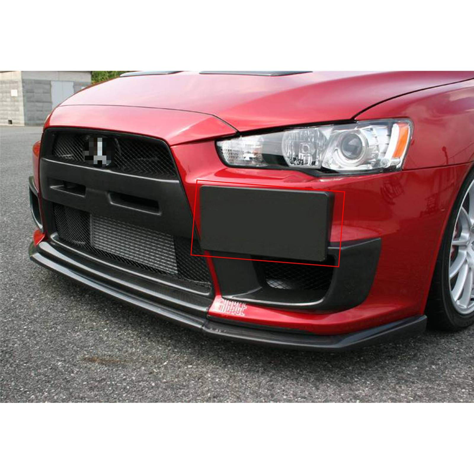 x xotic tech Tow Hook License Plate Bracket #TH95 - Black Aluminum for Mitsubishi Lancer Evolution Evo X