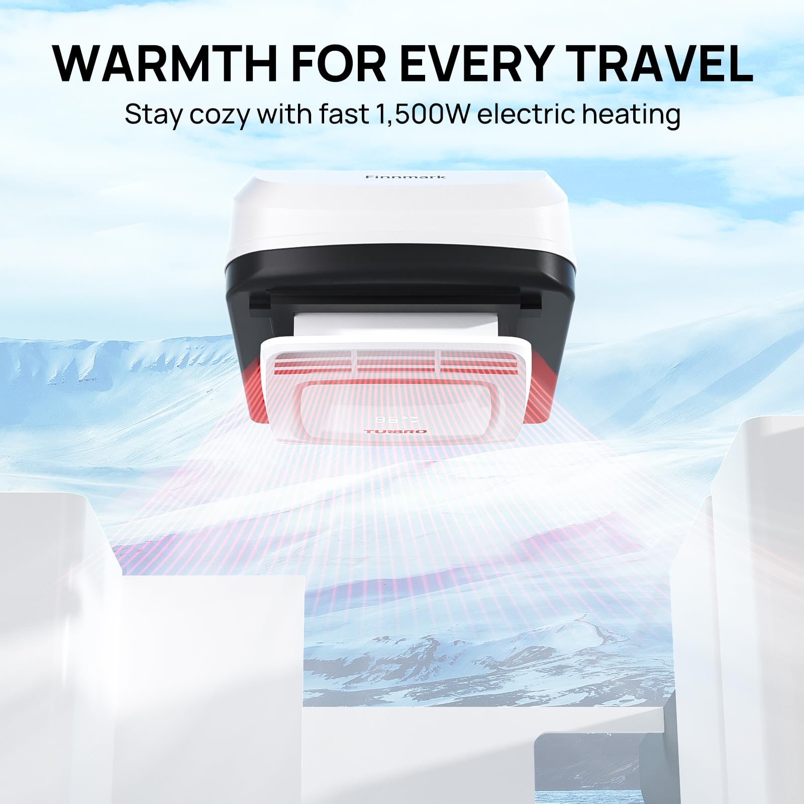 TURBRO 15,000 BTU RV Air Conditioner with Electric Heating, WiFi-Controlled, White, Model FM15H