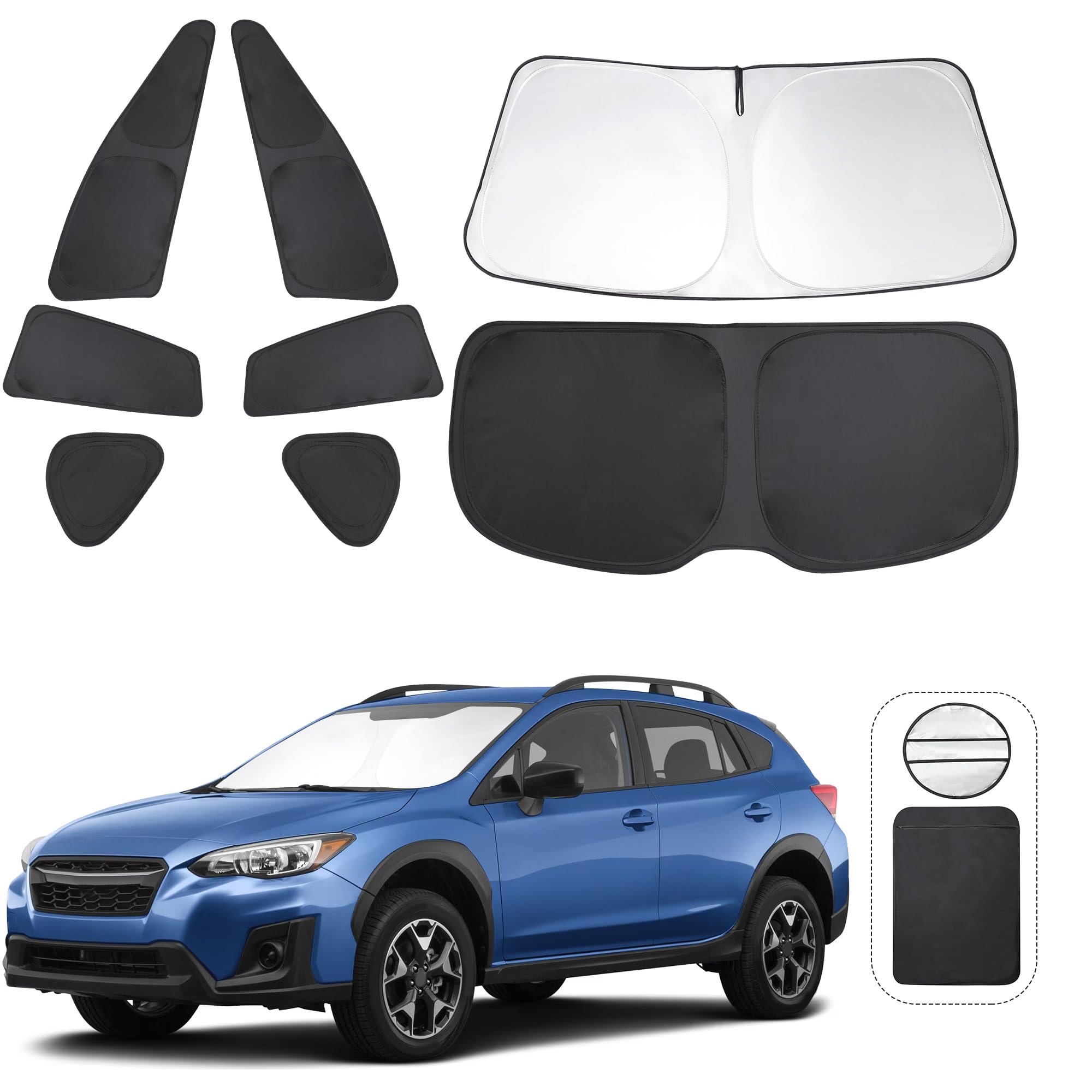 Tinglu Window Shades For Subaru Crosstrek 2018-2023 Accessories Car Side Full Windows Rear Triangular Windshield Sun Shade Sun U