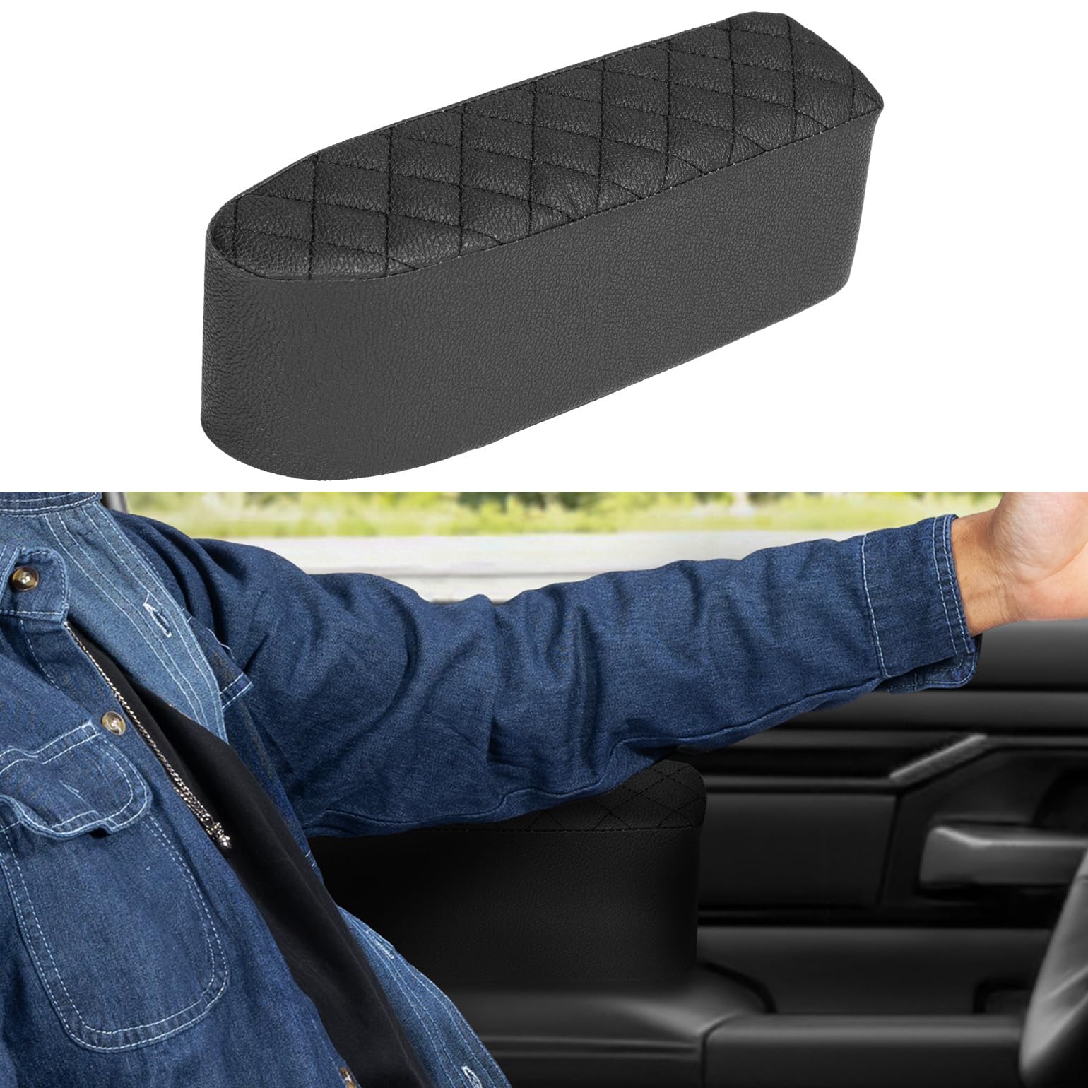 JOYTUTUS Car Door Armrest Pad Compatible with 2019-2025 Ram Elbow Rest Pad, Car Arm Rest Support Cushion, Black 11.81 x 4.13 x 3
