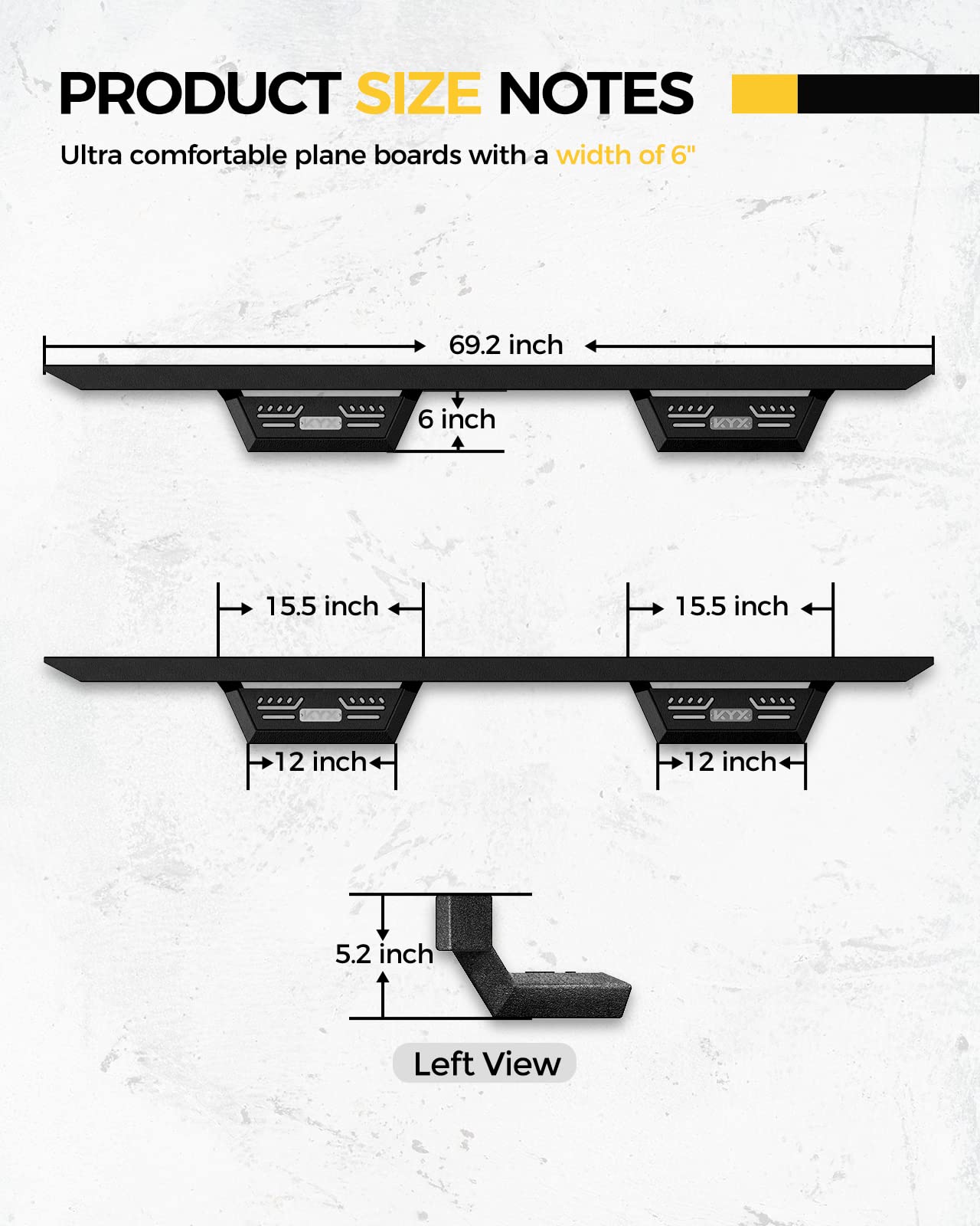 Kyx Running Boards Compatible With 2007-2018 Jeep Wrangler Jk 4 Door(Exclude 2018 Jl), Drop Side Steps Nerf Bars Truck Boards Step Rail