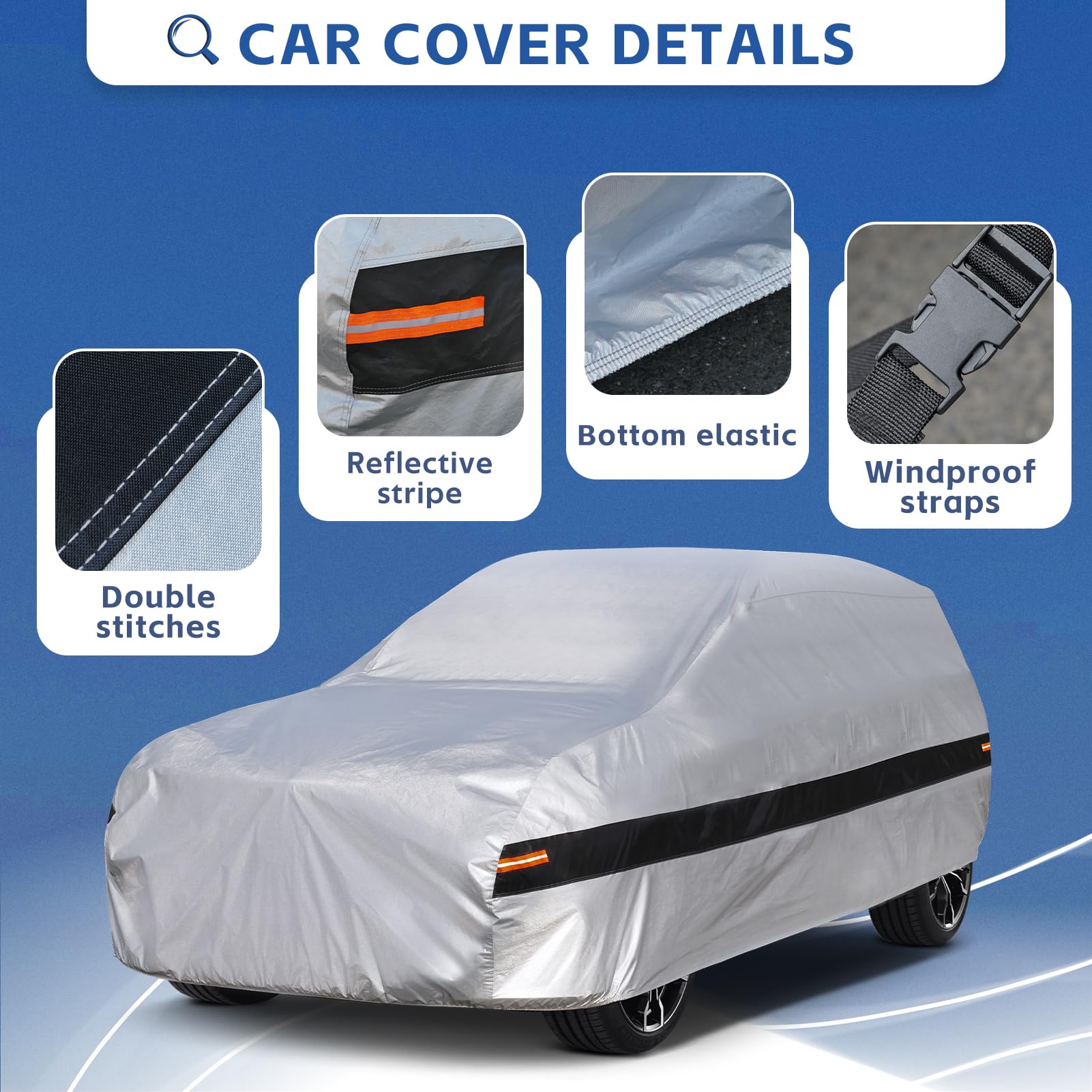 Holthly 10 Layers SUV Car Cover Custom Fit for Toyota 4Runner (2002-2024) Waterproof All Weather for Automobiles, Full Cover Rai