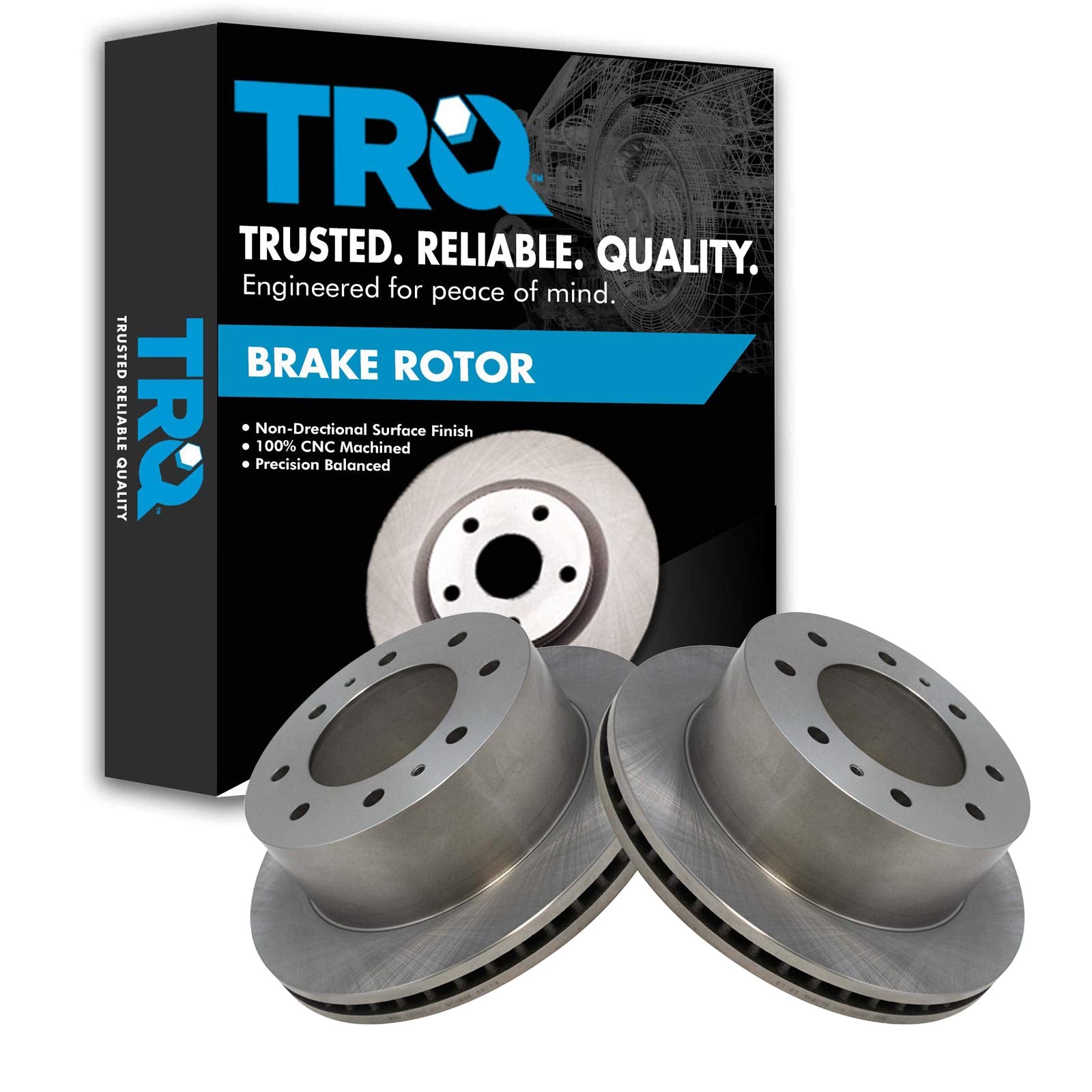 Trq Rear Brake Rotors Set Vented Compatible With 2011-2023 Chevrolet Silverado 2500 Hd Silverado 3500 Hd 2016-2019 Suburban 3500