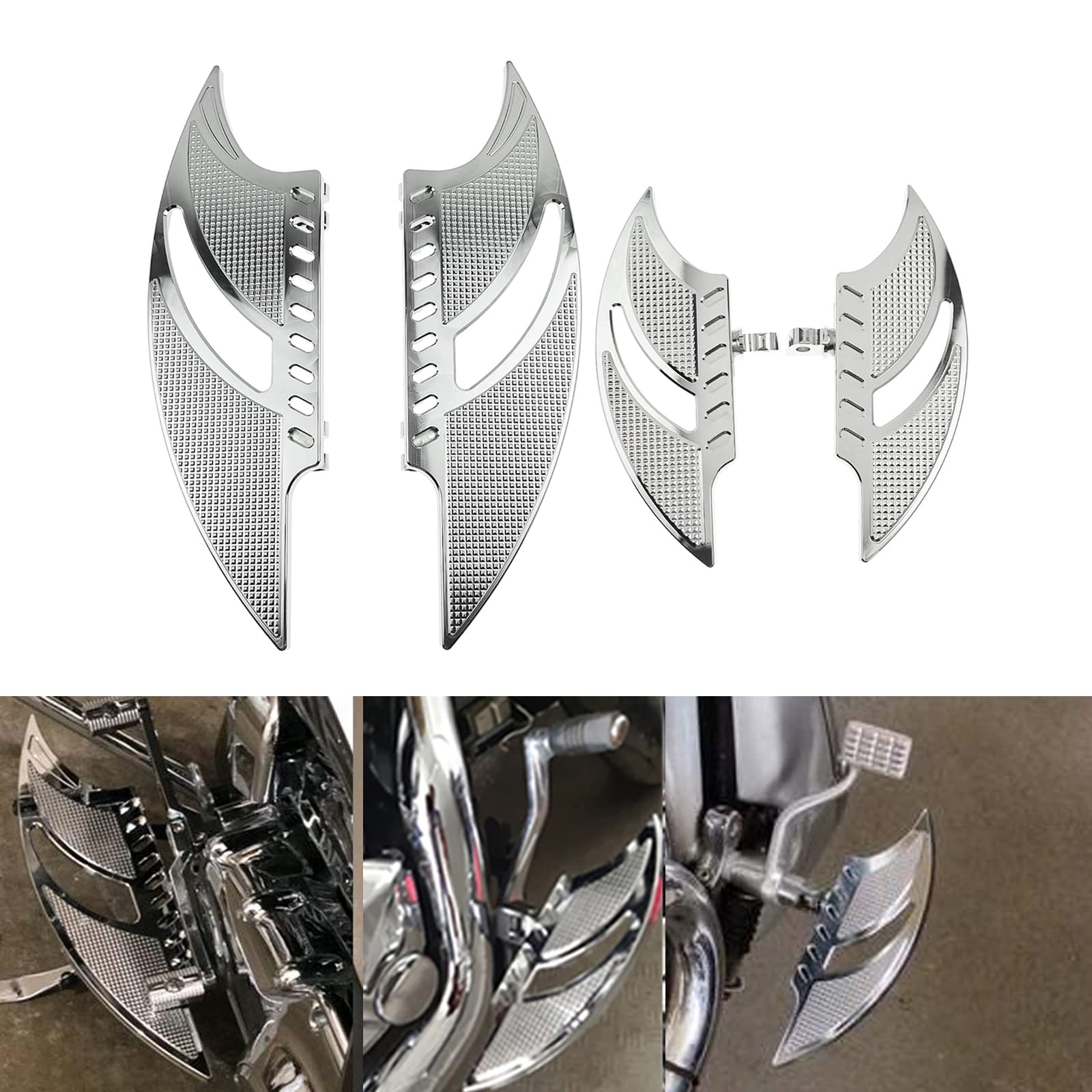 HDBUBALUS Motorcycle Floorboards CNC Tomahawk Footboards Footpegs Fit for Harley Touring Electra Glide Street Glide Road Glide S