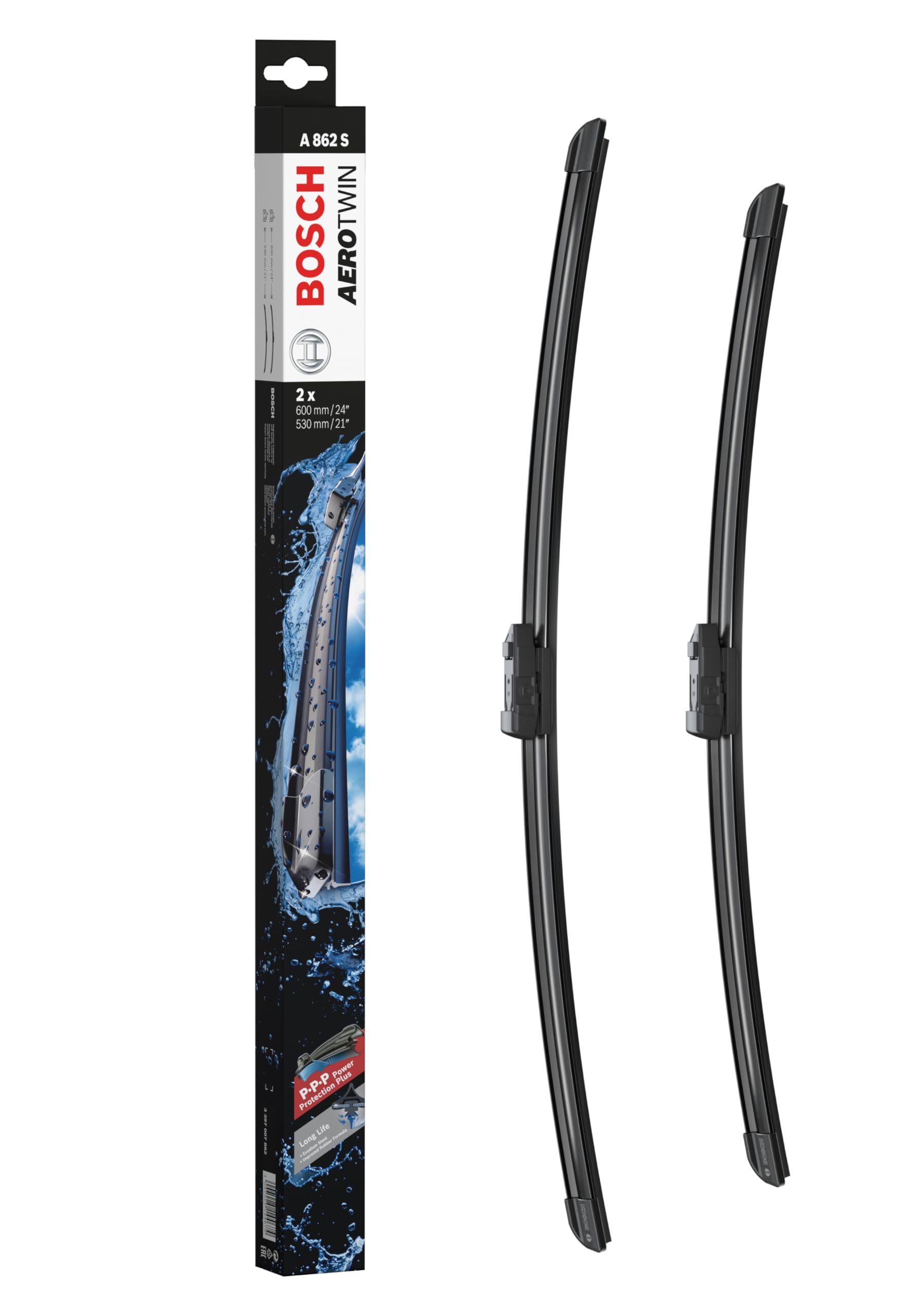 Bosch 3397007862 Aerotwin Oe Replacement Wiper Blades Driver & Passenger Side - Set Of 2 (24'' & 21'') Top Lock 16Mm