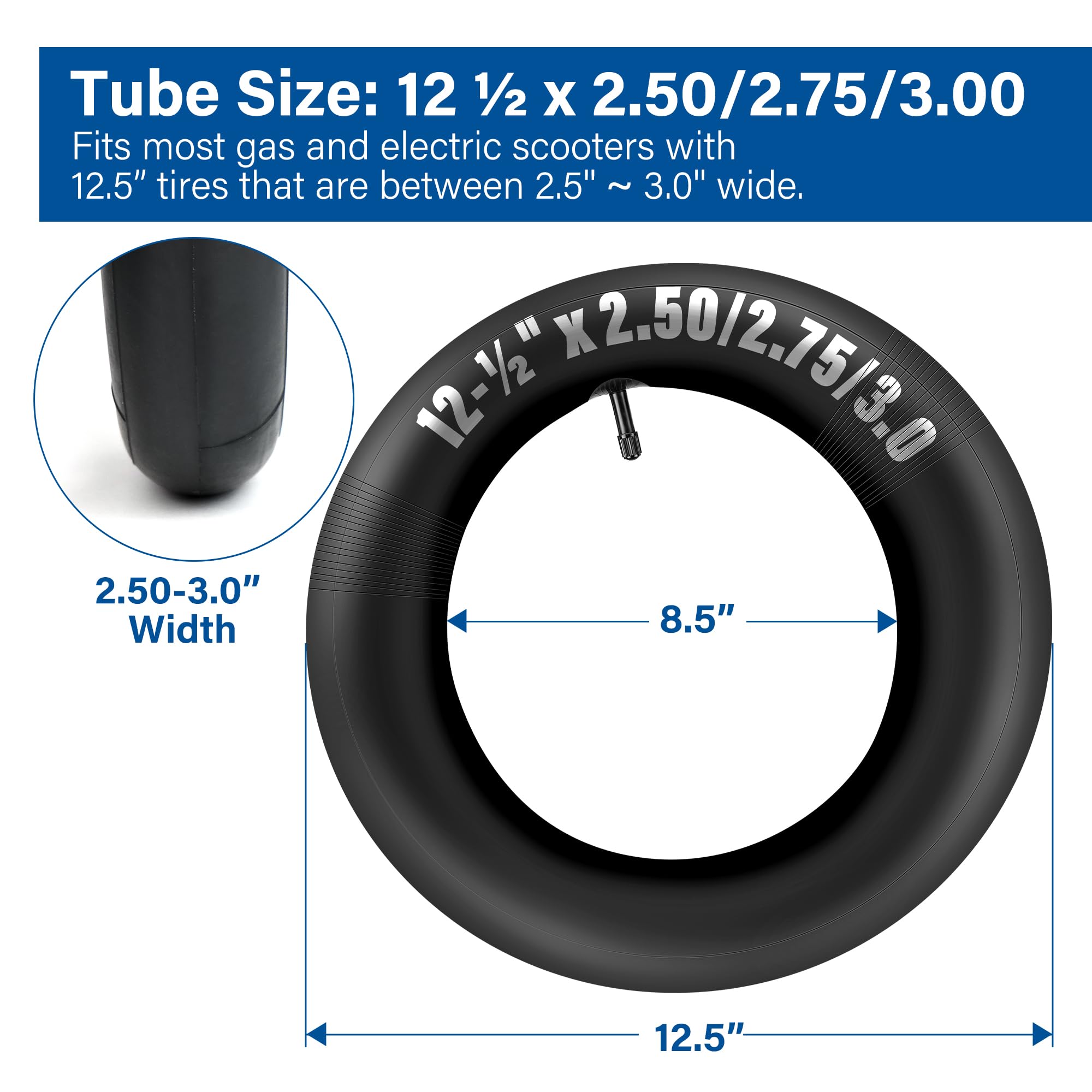 LotFancy Inner Tubes 2Pcs 12.5x2.75 & 12.5x3.0 for Razor MX350 MX400, X-Treme X-560, e