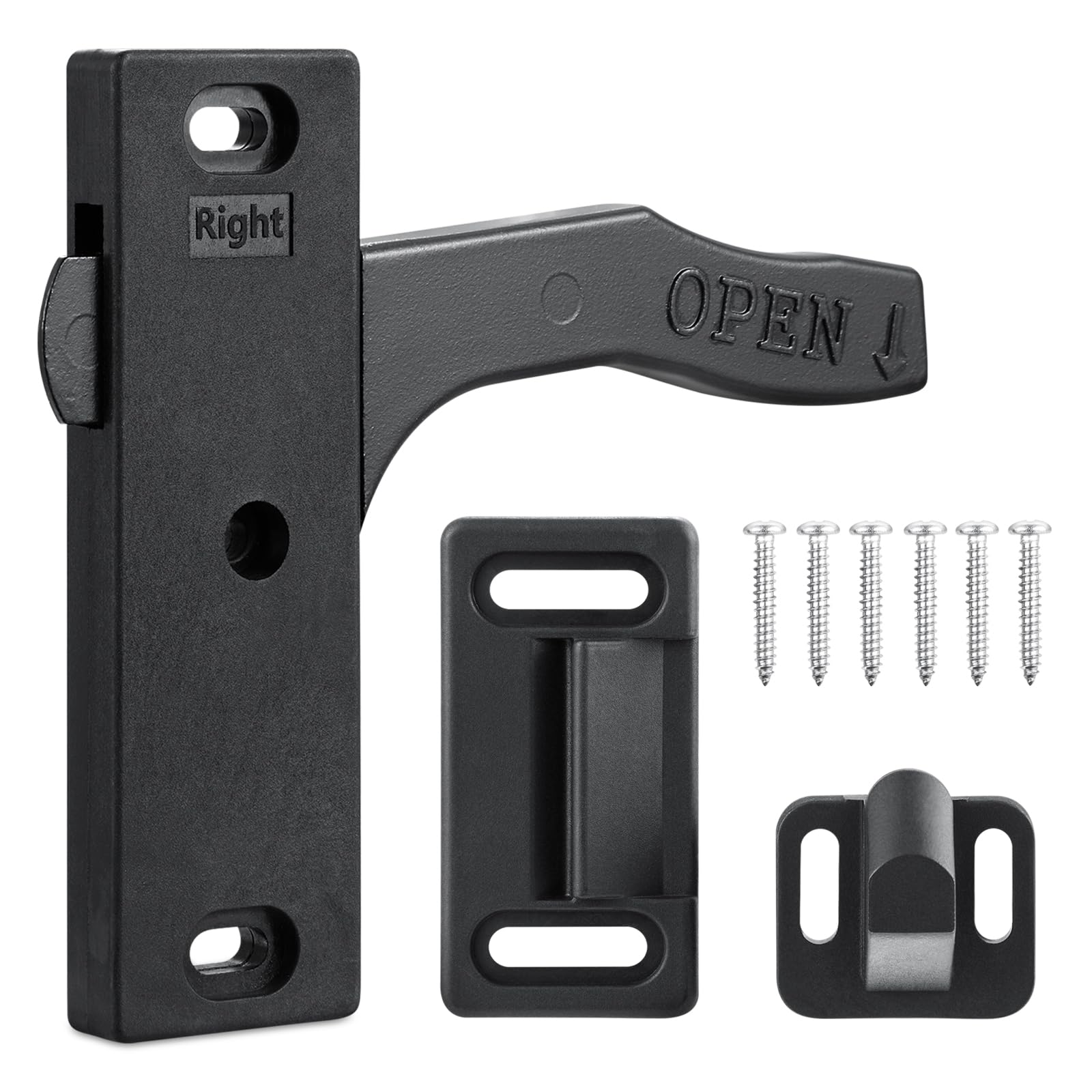 RV Screen Door Latch (Right Hand), Screen Door Handle Latch Replacement Kit for RV Camper, Motorhome, Travel Trailer