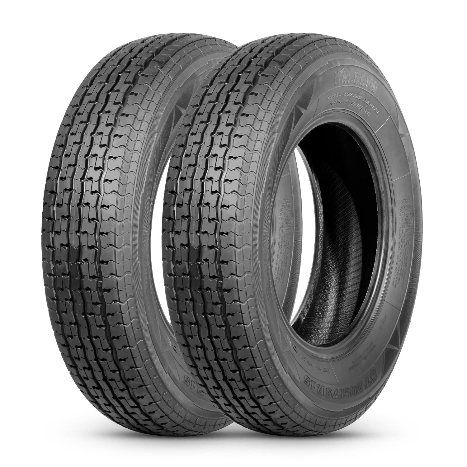 Halberd Set Of 2 Premium Trailer Tires St205/75R15 8Pr Load Range D Heavy Duty 205 75 15 Radial Trailer Tires Improve Traction I