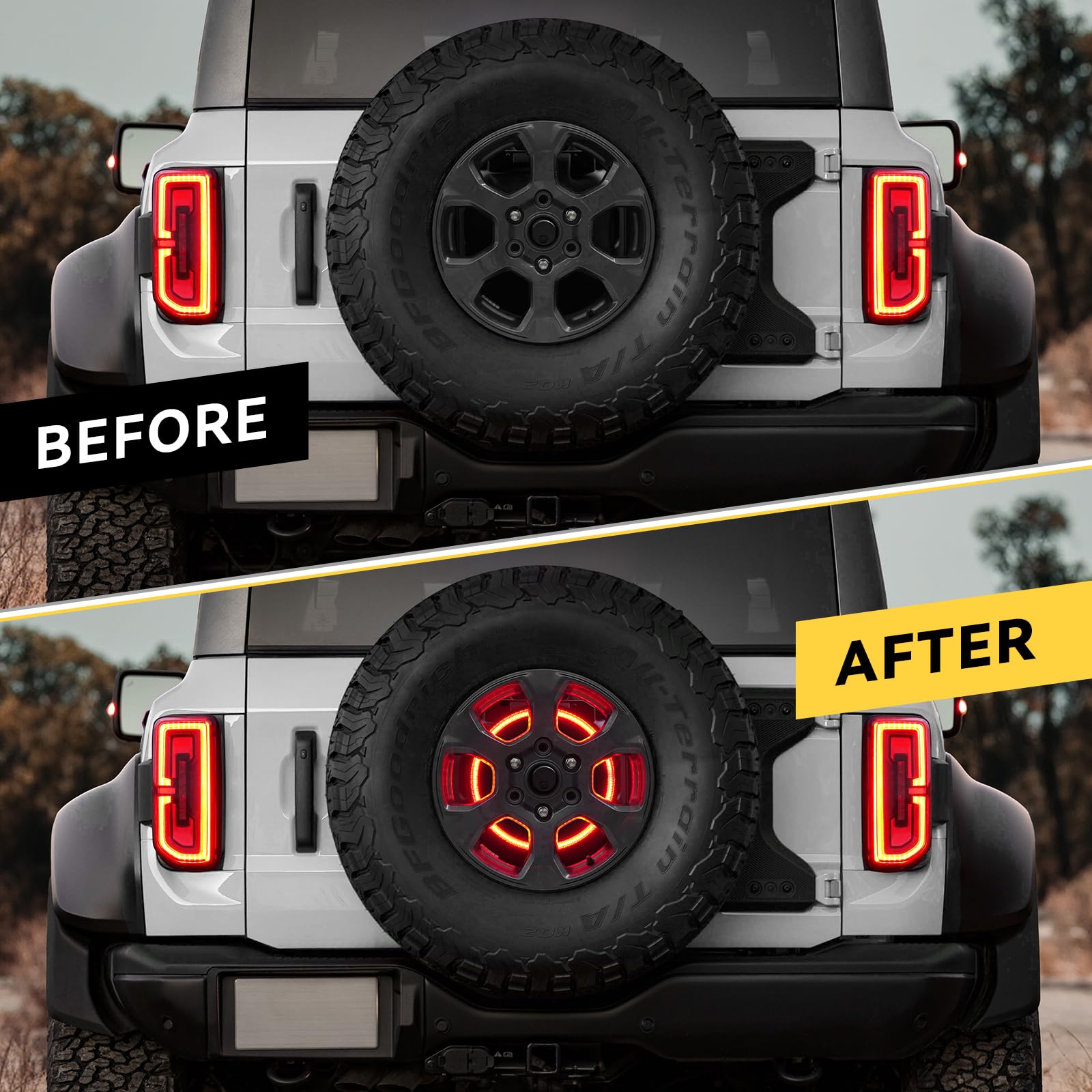 Bordan Plug & Play Spare Tire Brake Light For Bronco, 3Rd Brake Light Led Third Brake Light Compatible With Bronco 2021 2022 202