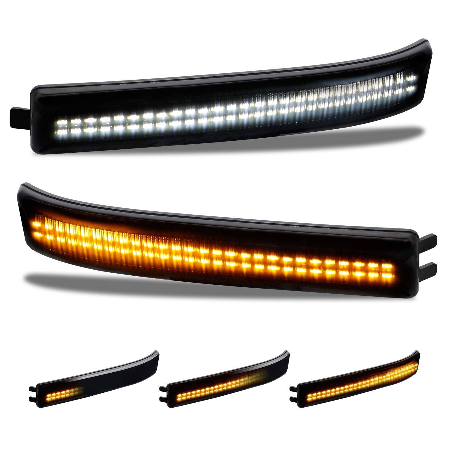 Ruxifey Sequential Switchback Side Mirror Reflector Led Turn Signal Light Smoked Lens Compatible With 2009 To 2014 Ford F150