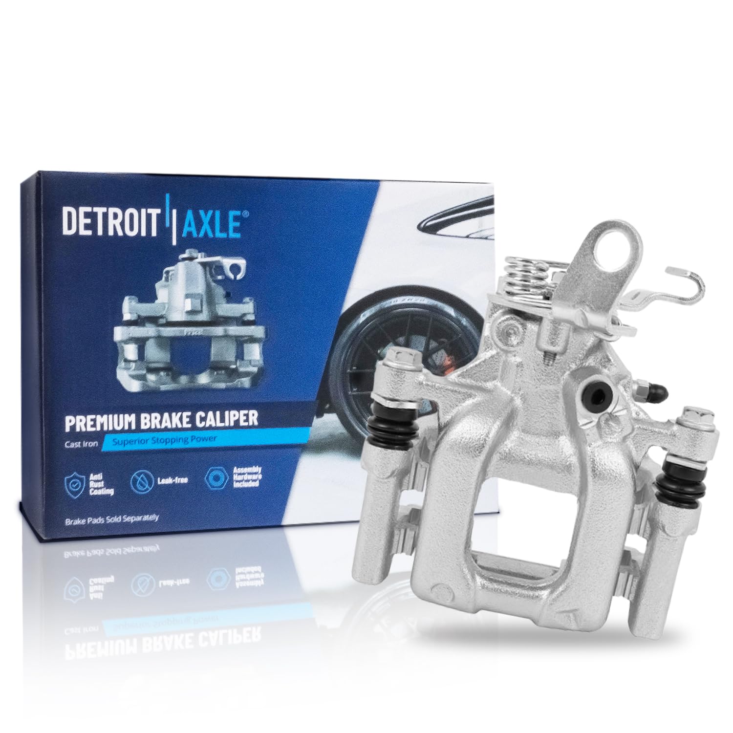 Detroit Axle - Rear Left Brake Caliper for Volkswagen Jetta Golf Passat Beetle Eos GTI A3 Quattro Driver Side Disc Brake Caliper