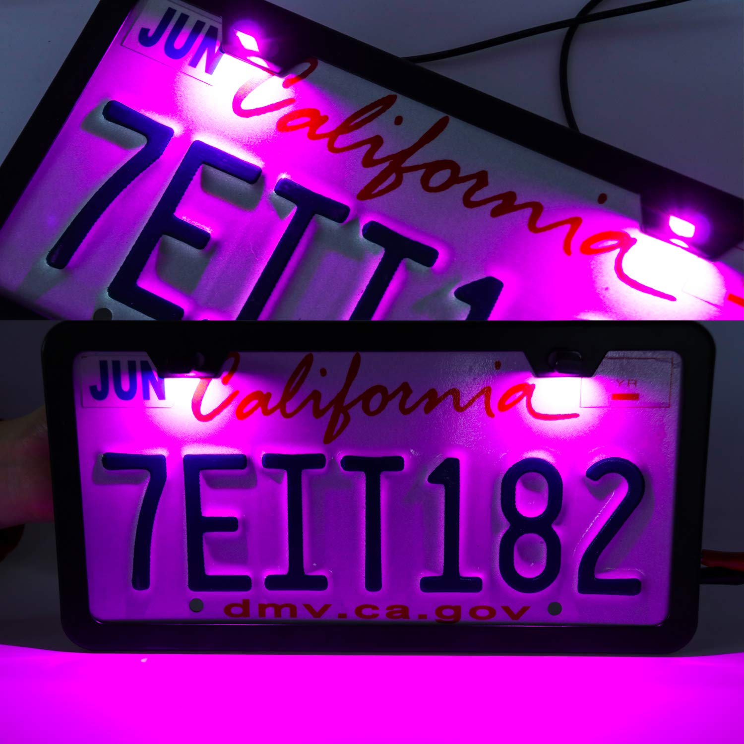 LivTee Super Bright License Plate Light, Waterproof Aluminum, 12V, Purple, 2PCS, Model LivTee-PLP-5050-1W