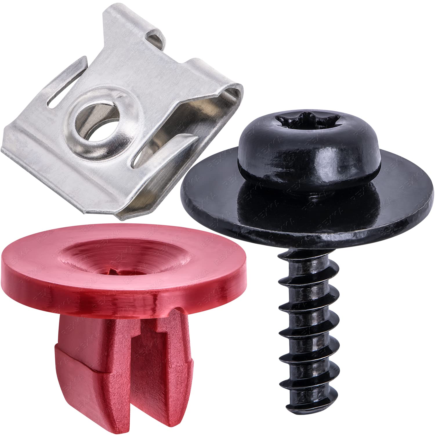 Rexka 10 Sets T30 Engine Splash Shield Guard Undertray Cover Screws Bolt Nut Clip Kit Compatible With Ford Focus Fusion Escape E