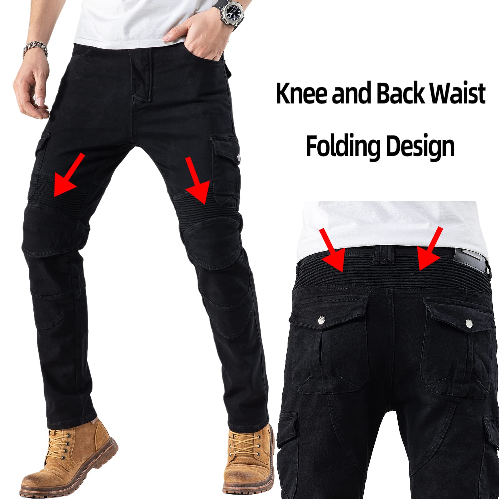 Ctbqitom Motorcycle Pants For Men Motocross Riding Pants Motorbike Riding Denim Jeans Adventure Trousers With Ce Armor Protector