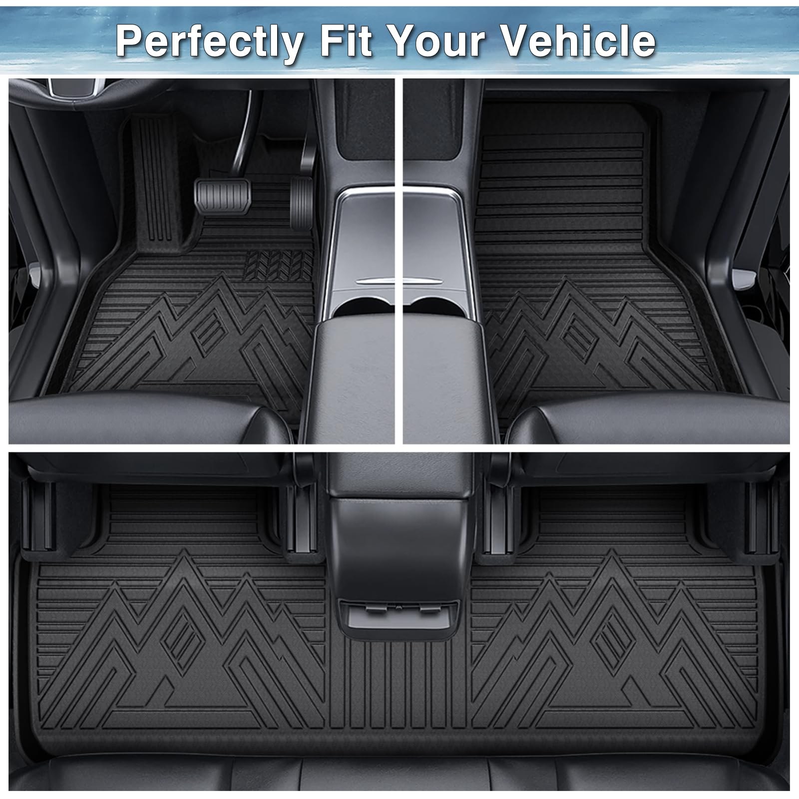 Mixsuper Custom Fit Front Floor Mats For 1997-2006 Jeep Wrangler Tj All Weather Floor Liners 1St Row Set Black