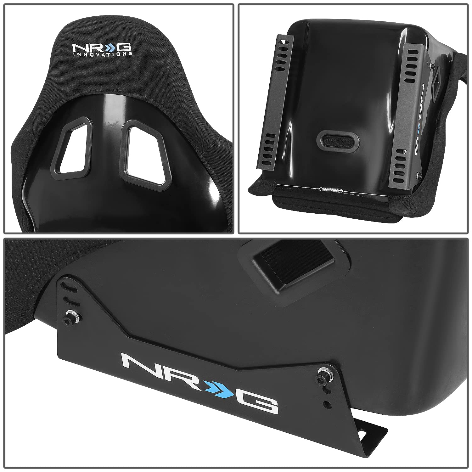 Nrg Innovations Nrg-Frp-311 Extra Deep Racing Bucket Racing Seat (Medium),Black Seat Cover, 20''W X 20'' D X 37'' H