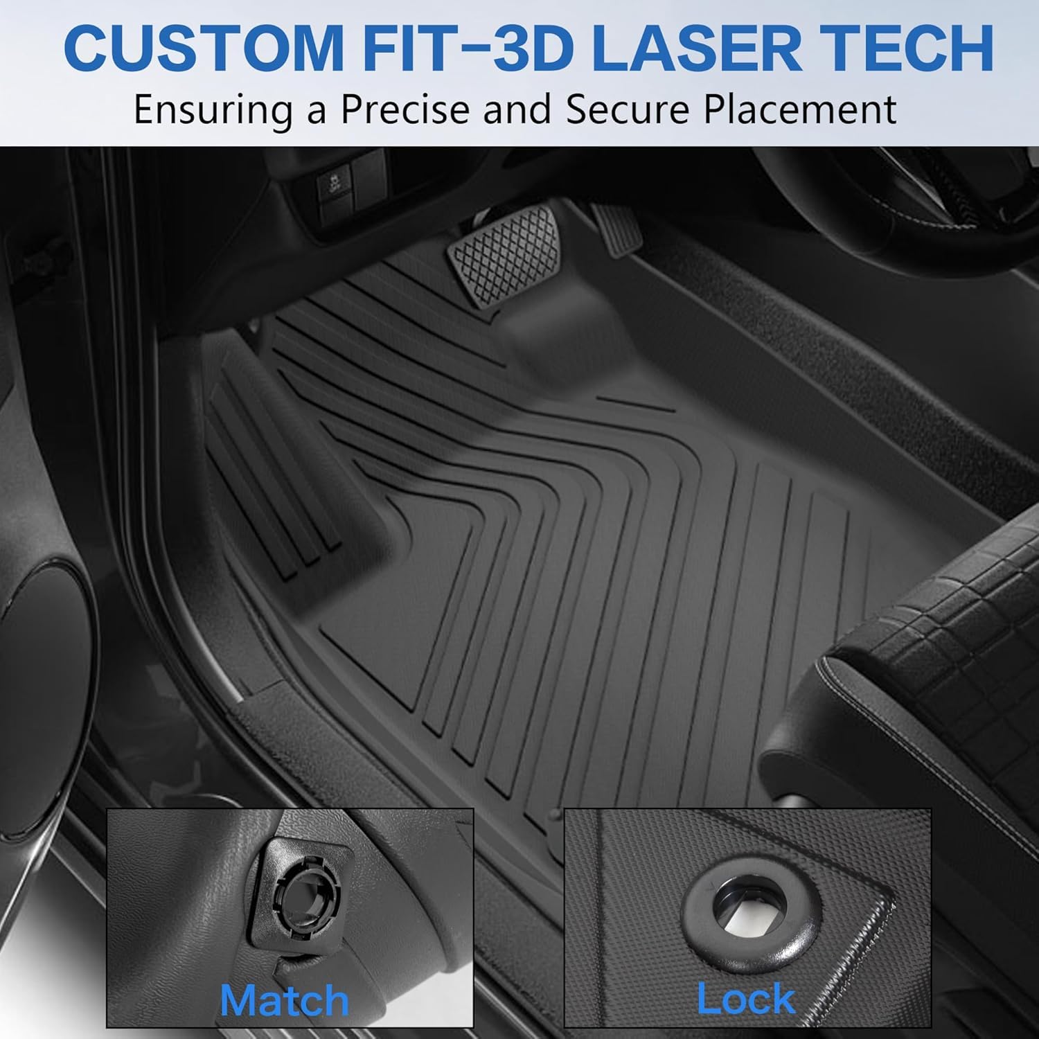 Weize Floor Mats And Cargo Liners For Honda Cr-V 2023 2024 2025 2026 (Include Cr-V Hybrid Models), All Weather Car Trunk Mat (Up