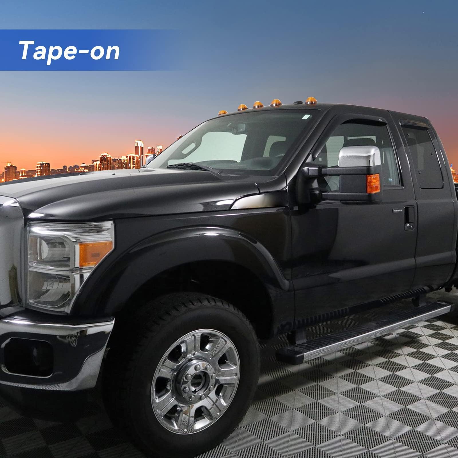 Window Visors Rain Guards For 1999-2016 Ford F250 F350 F450 Super Duty Supercab, Out-Channel Window Vent Wind Deflectors Visors