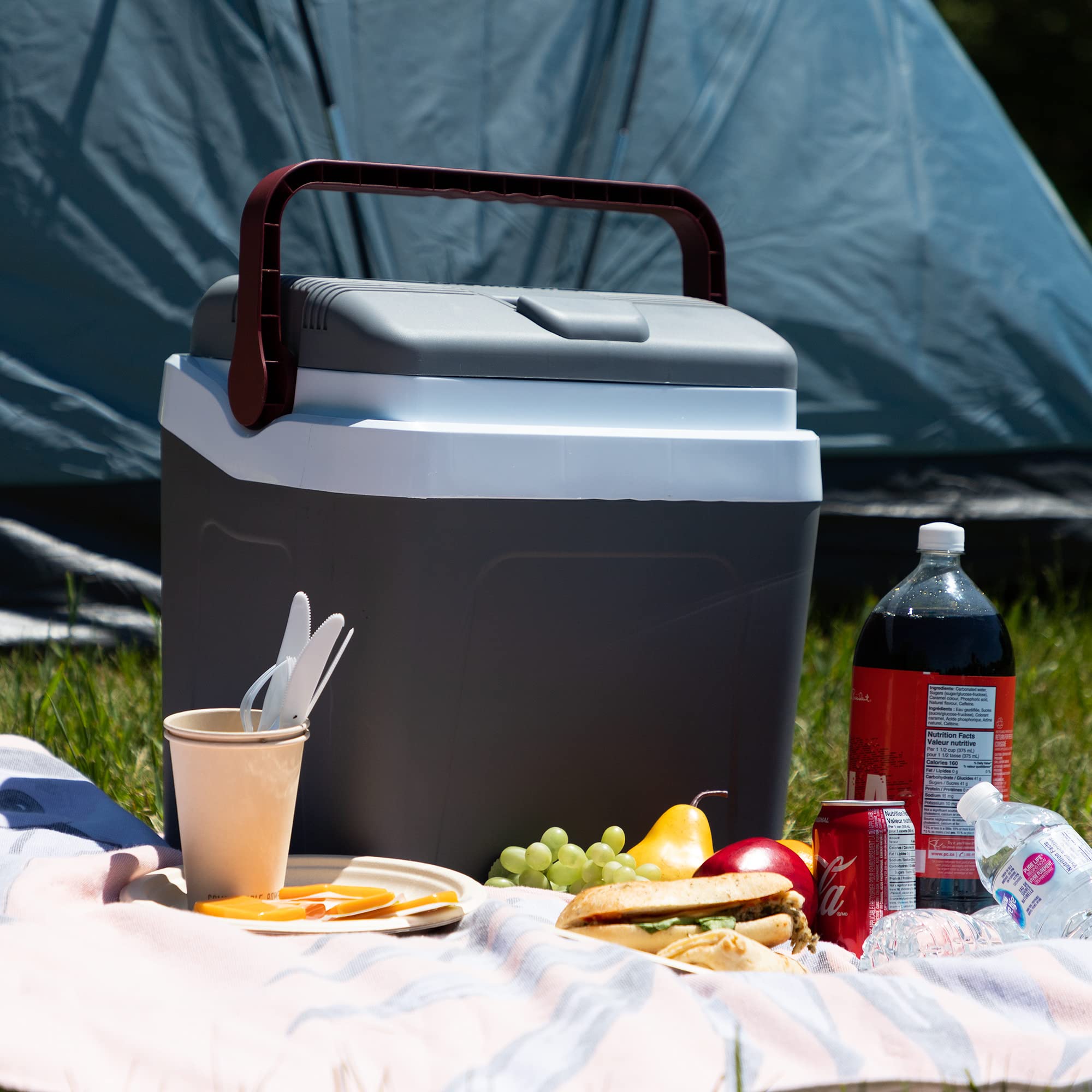 Koolatron 26 qt Portable Cooler - Electric Cooler for Car, Camping, Travel, 12 V Insulated Hard Sided Refrigerator for Vehicle,