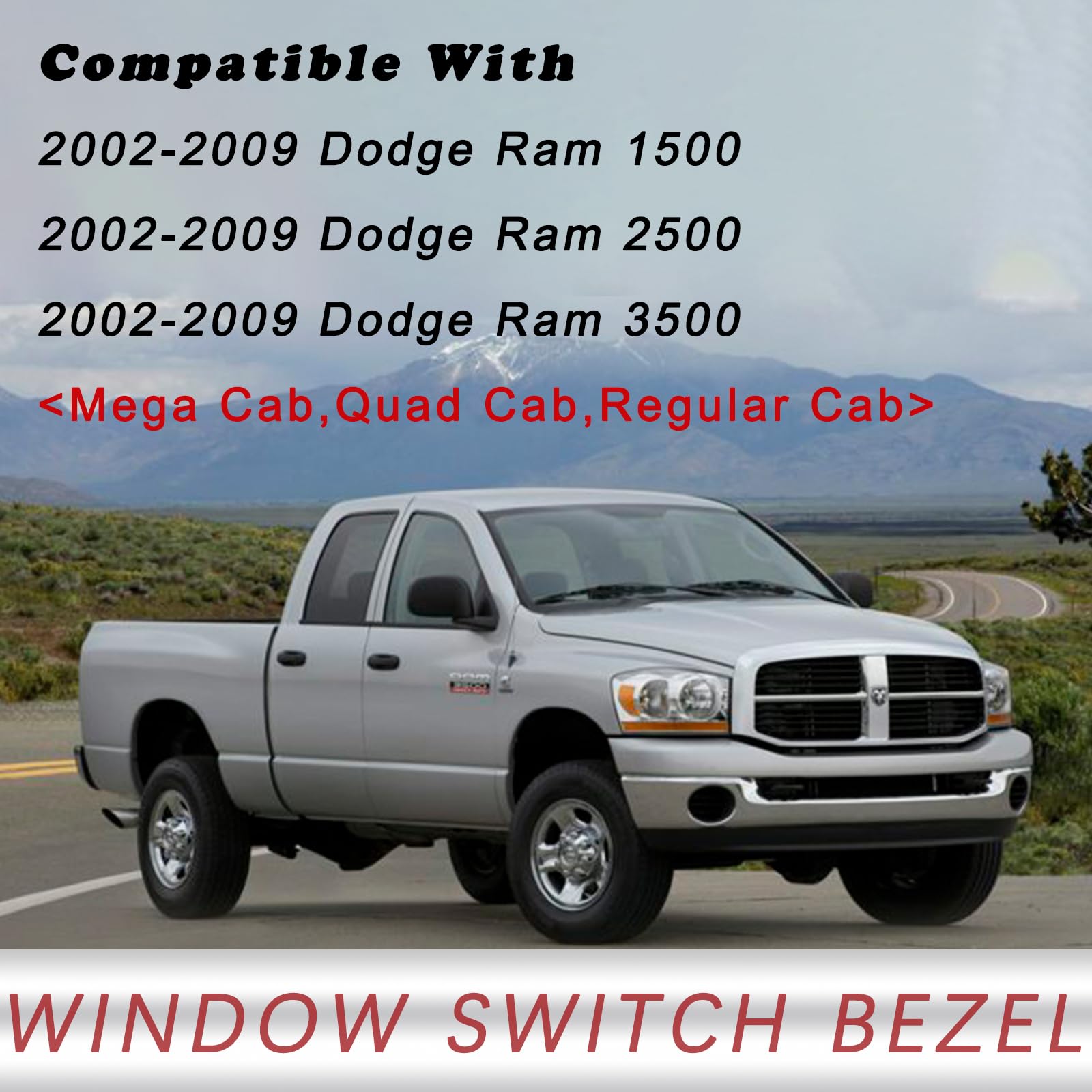 Taupe Power Window Switch Bezel Front Passenger Side | for 2002-2009 Dodge Ram 1500 2500 3500 Interior Accessories Door Window P