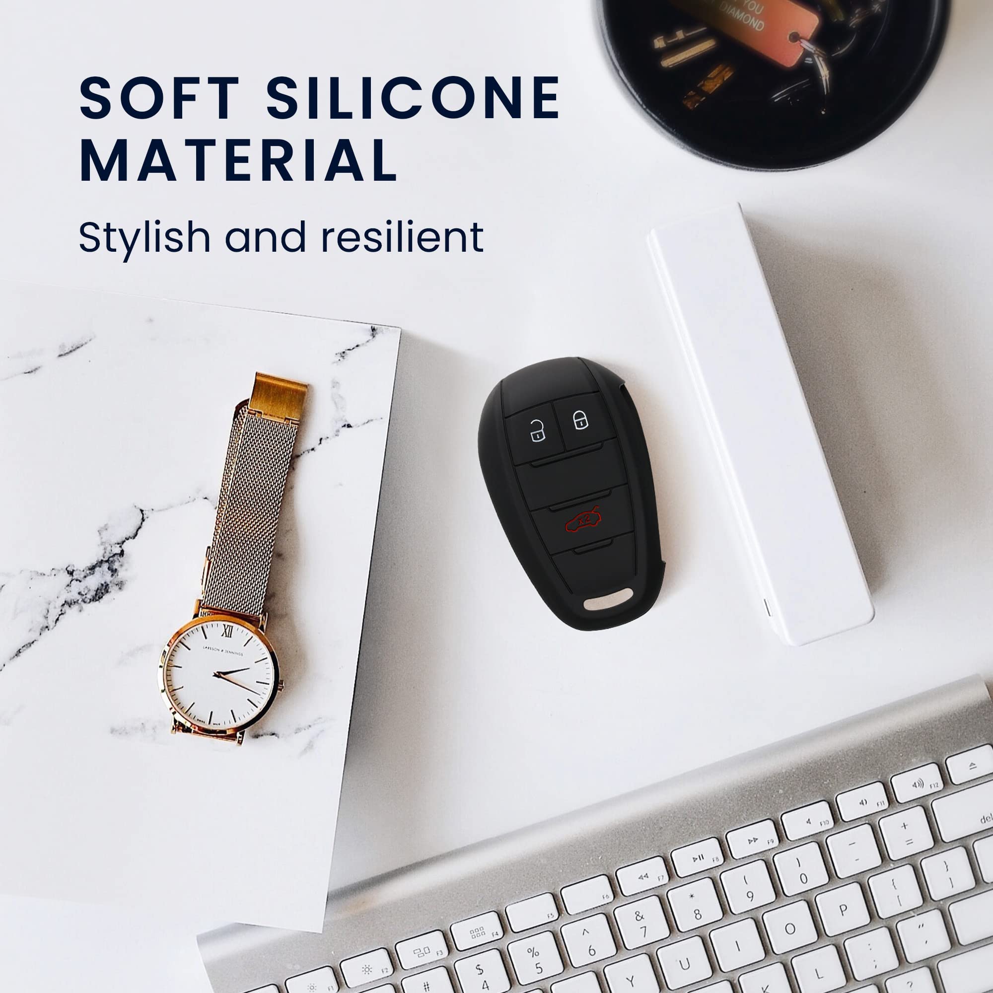 Kwmobile Silicone Key Fob Cover Compatible With Alfa Romeo 3 Button Remote Control Car Key