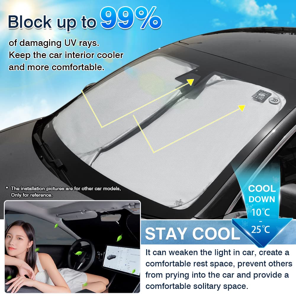 Karltys Compatible With Sunshade Mazda Cx-5 2017-2023 Cx5 Accessories Windshield Sun Shade Upf50+ Foldable Front Window Shield C