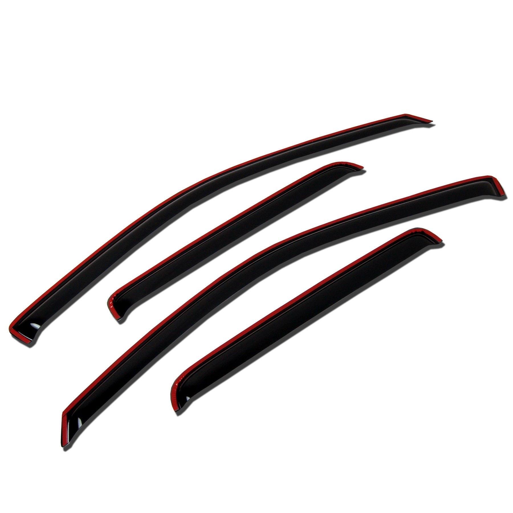TuningPros WV-342i In-Channel Window Visor Deflector Rain Guard Dark Smoke 4-pc Set