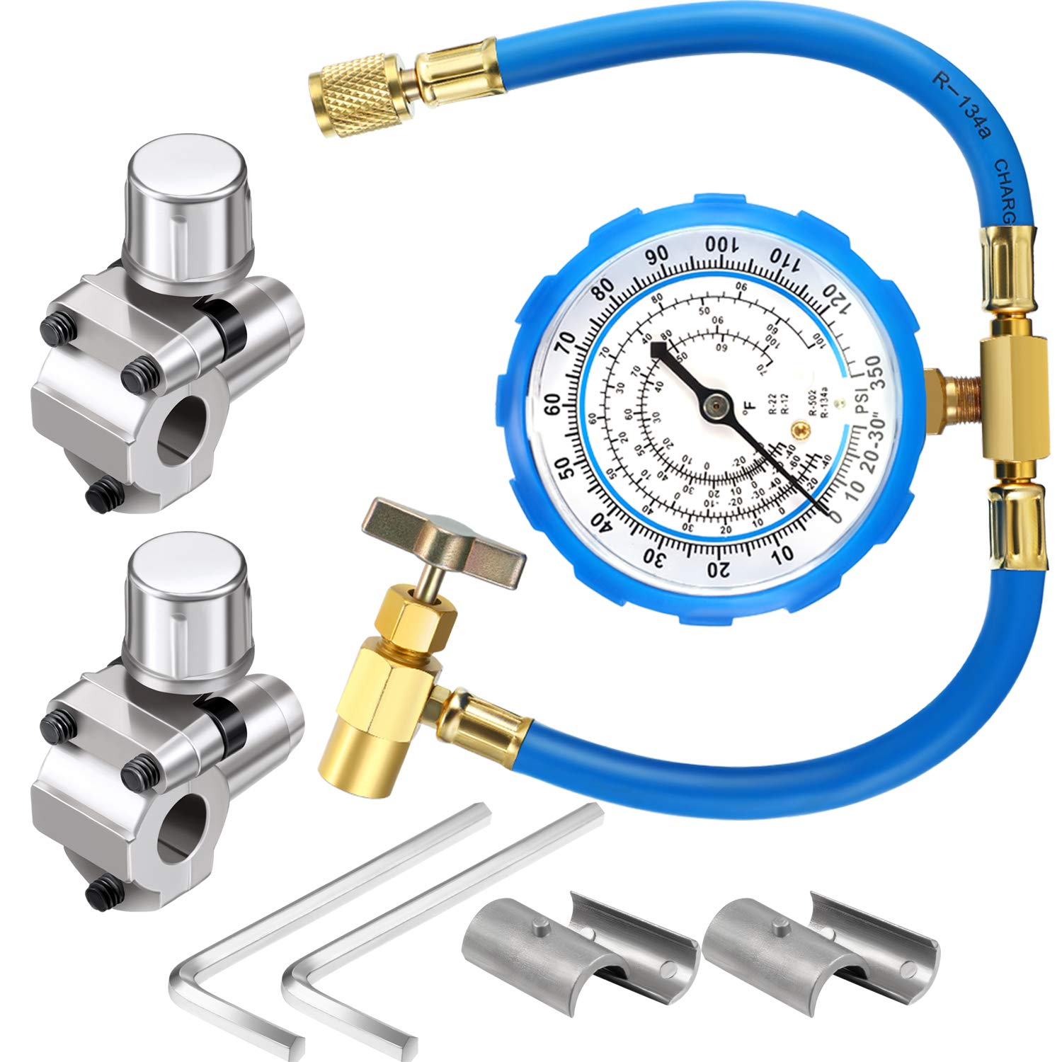 2 Pack Bpv31 Piercing Tap Valve Kits Compatible With 1/4, 5/16, 3/8 Inch Outer Diameter Pipes And R134A Air Conditioning Refrige