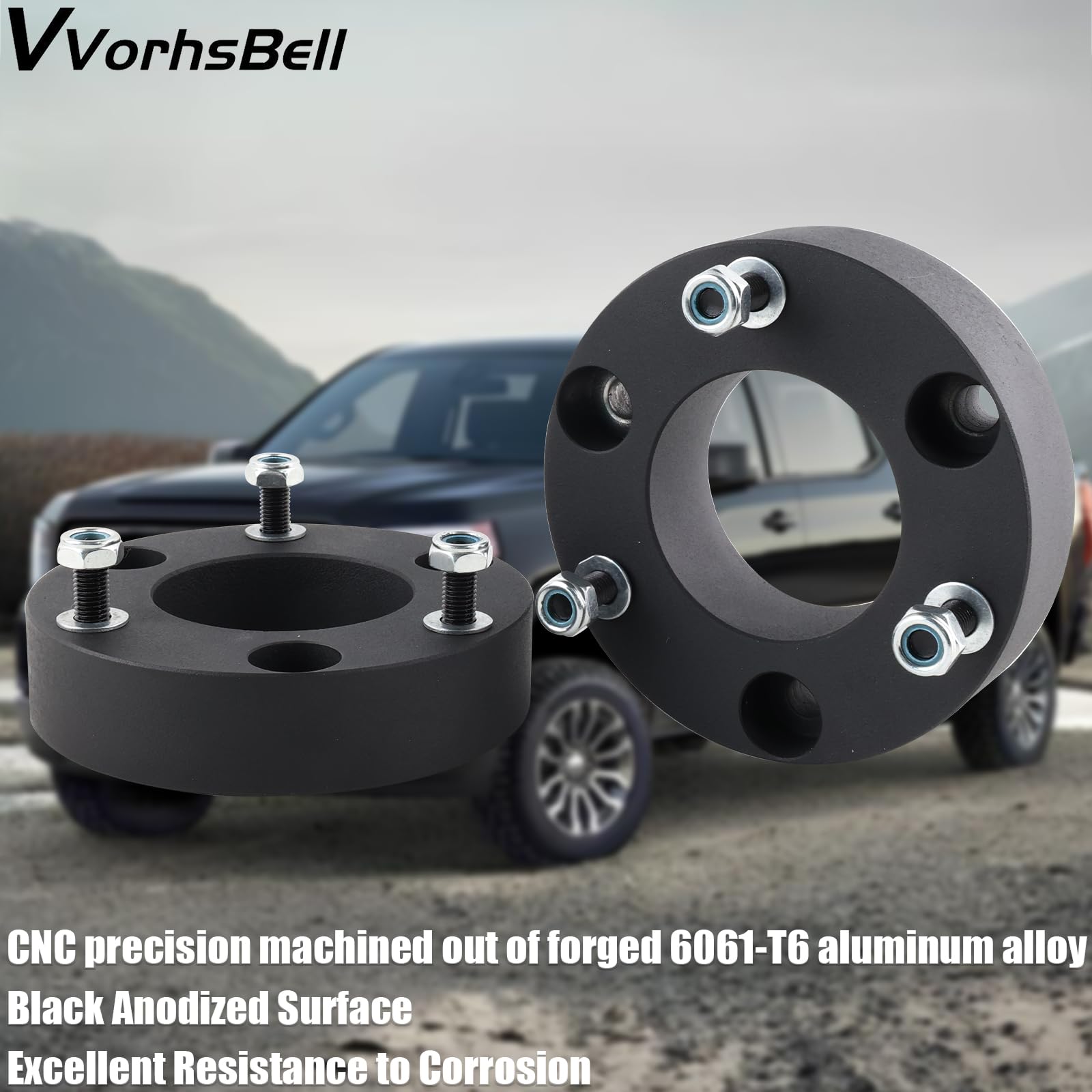 VVORHSBELL 2'' Front Leveling Lift Kit Compatible with 2007-2023 Chevy Silverado 2WD 4WD GMC Sierra 1500 2WD 4WD, Suspension Lev