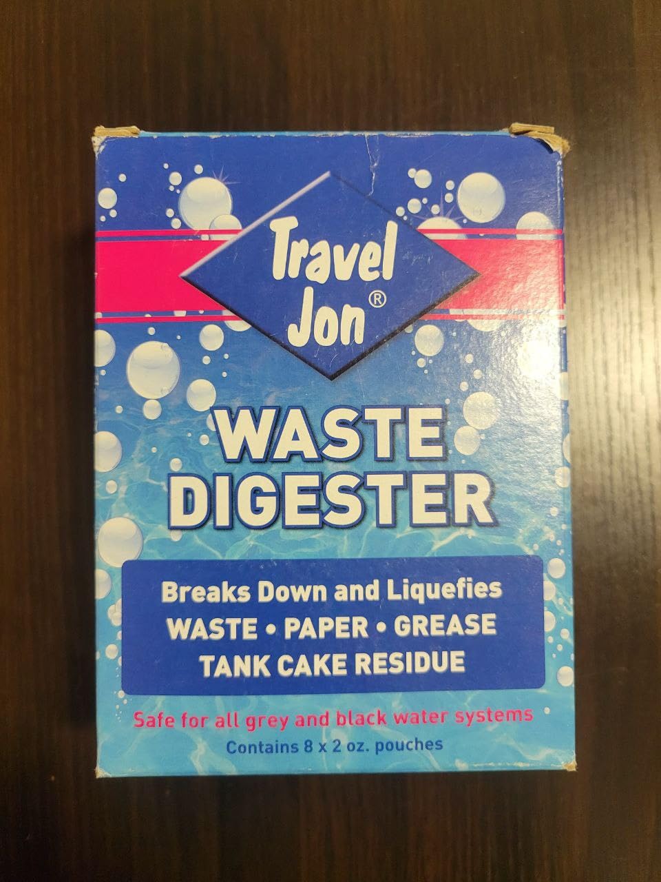 Travel Jon Waste Digester RV Black Tank Treatment - Extra-Strength Marine & RV Toilet Treatment | Liquifies Waste in Black & Gra