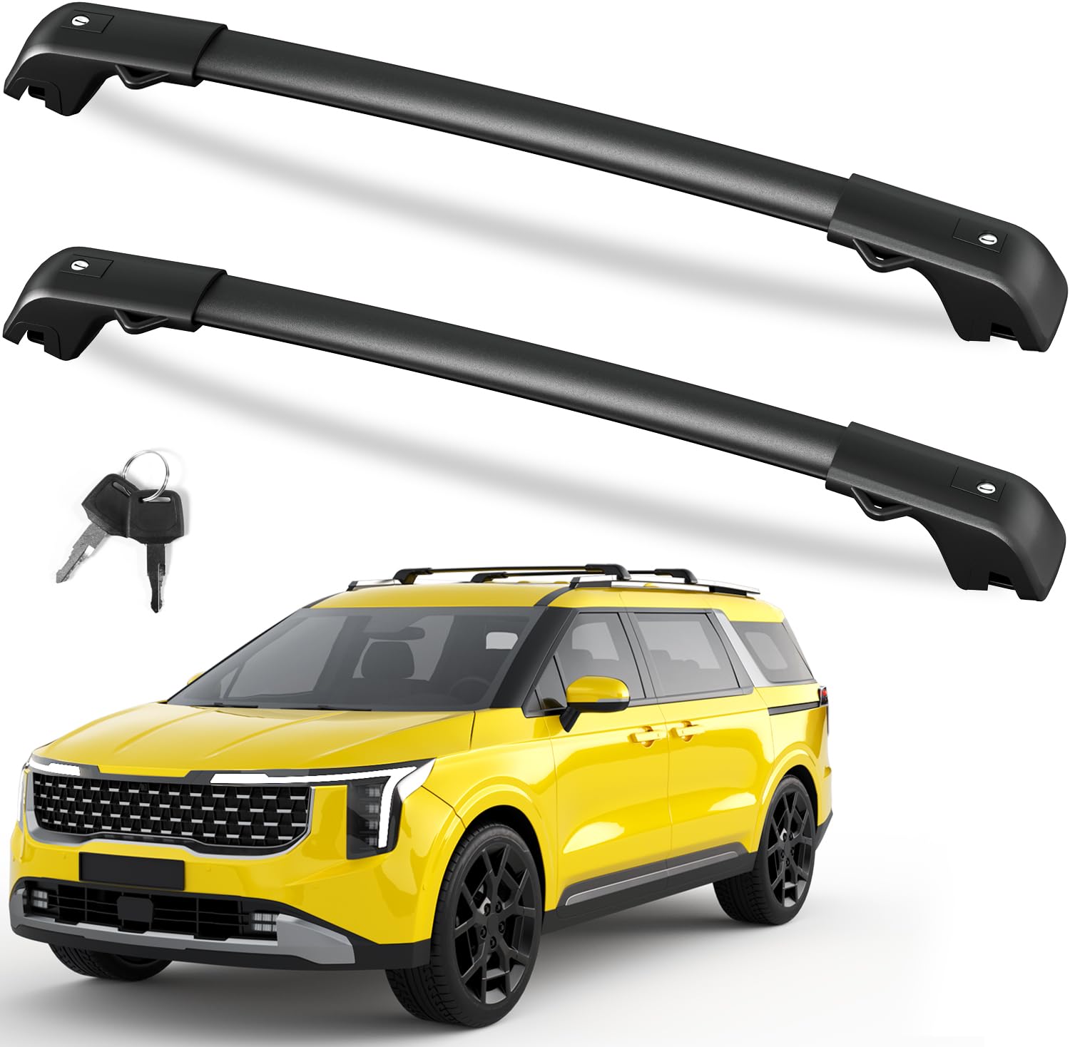 Fengyu Lockable Roof Rack Cross Bars 220Lb Compatible With 2022-2025 Kia Carnival & Carnival Hybrid, Heavy Duty Aluminum Roof Ra
