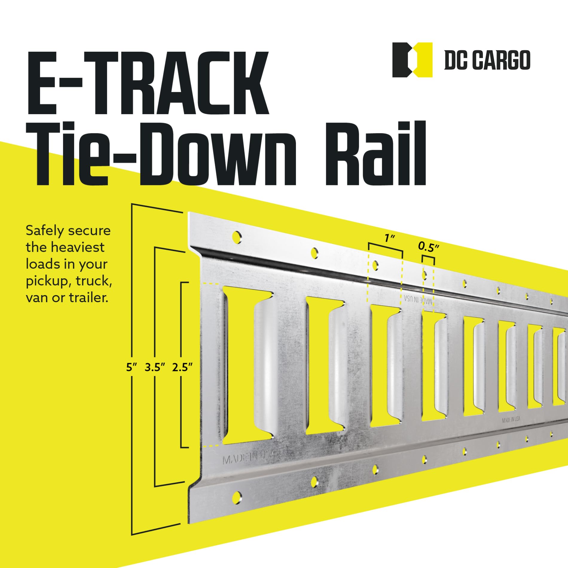 Dc Cargo Mall Outdoor E Track Tie Down Rail Kit 3' (4 Pack) For Garages, Vans, Trailers, Motorcycle Tie Downs, Atv Mountings - G