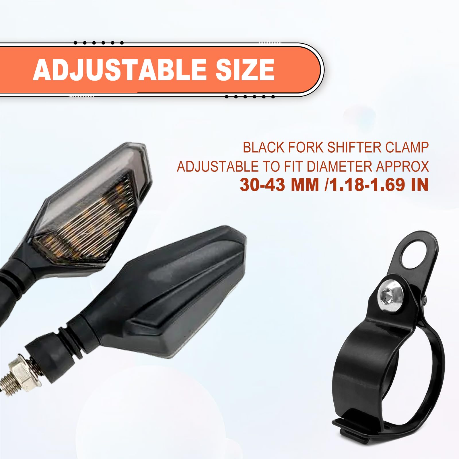 2 Pairs Aluminium Alloy Motorcycle Fork Indicator Brackets, Universal Motorcycle Turn Signal Light Indicator Blinker Mount Brack
