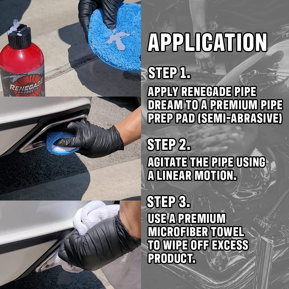 Renegade Products Chrome Polish Conditioner & Cleaner - 12 oz Microfiber for Pipes, Stacks & Exhaust