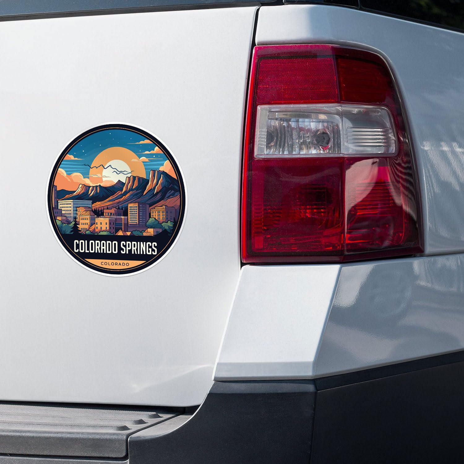 Colorado Springs City Sticker - Waterproof Vinyl Decal for Car Bumper, Laptop, Water Bottle, Wall, and Window, Size - 3'' Longer