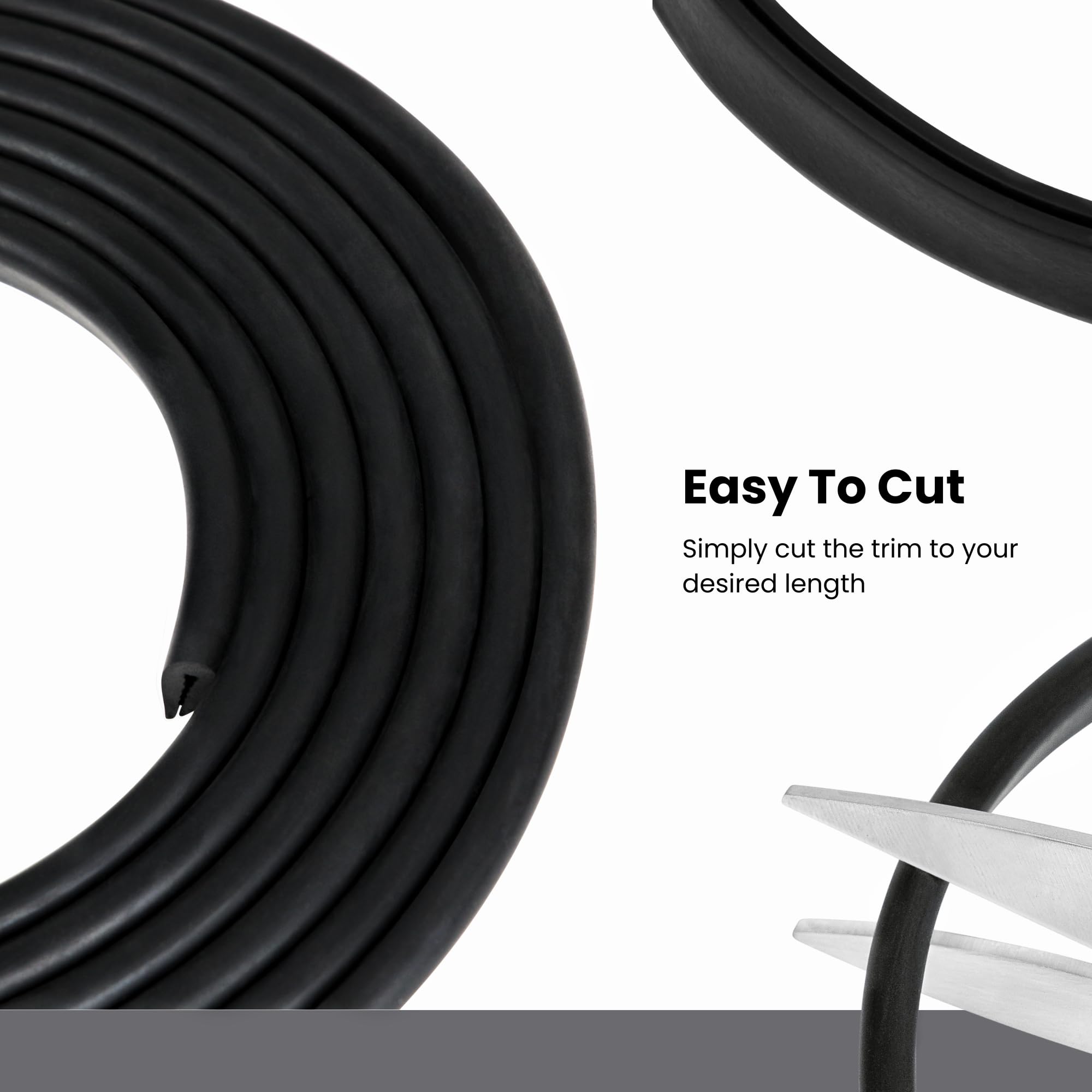 Black U Channel Edge Trim Seal Epdm 15/32'' High X 19/64'' Wide (320 Feet)
