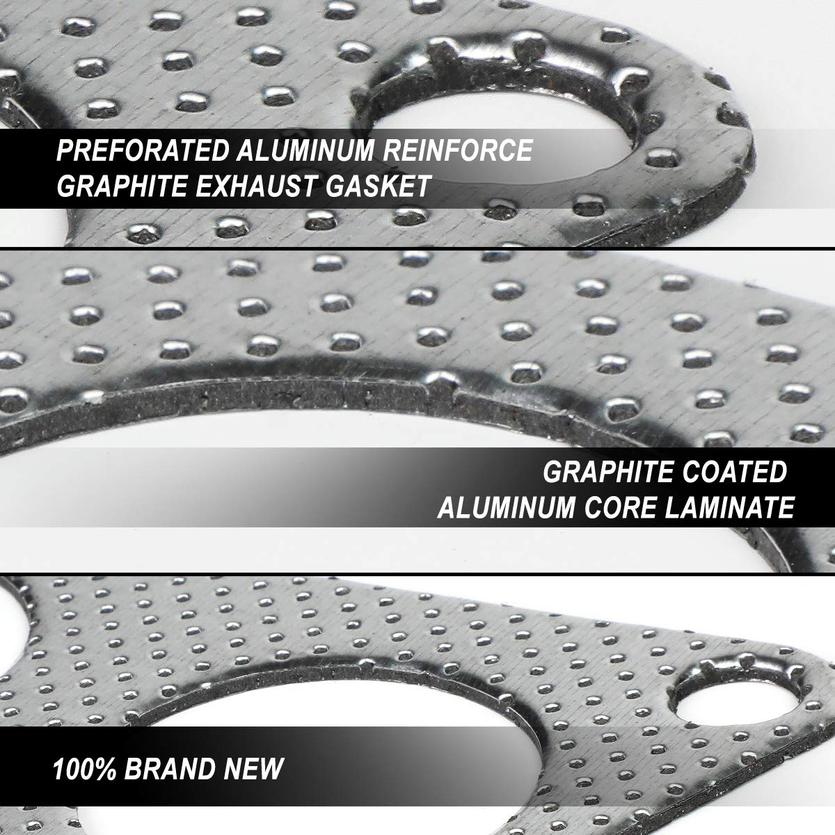 Aluminum Exhaust Manifold Header Gasket Set Compatible With 06-19 Dodge Ram Truck 5.7L V8