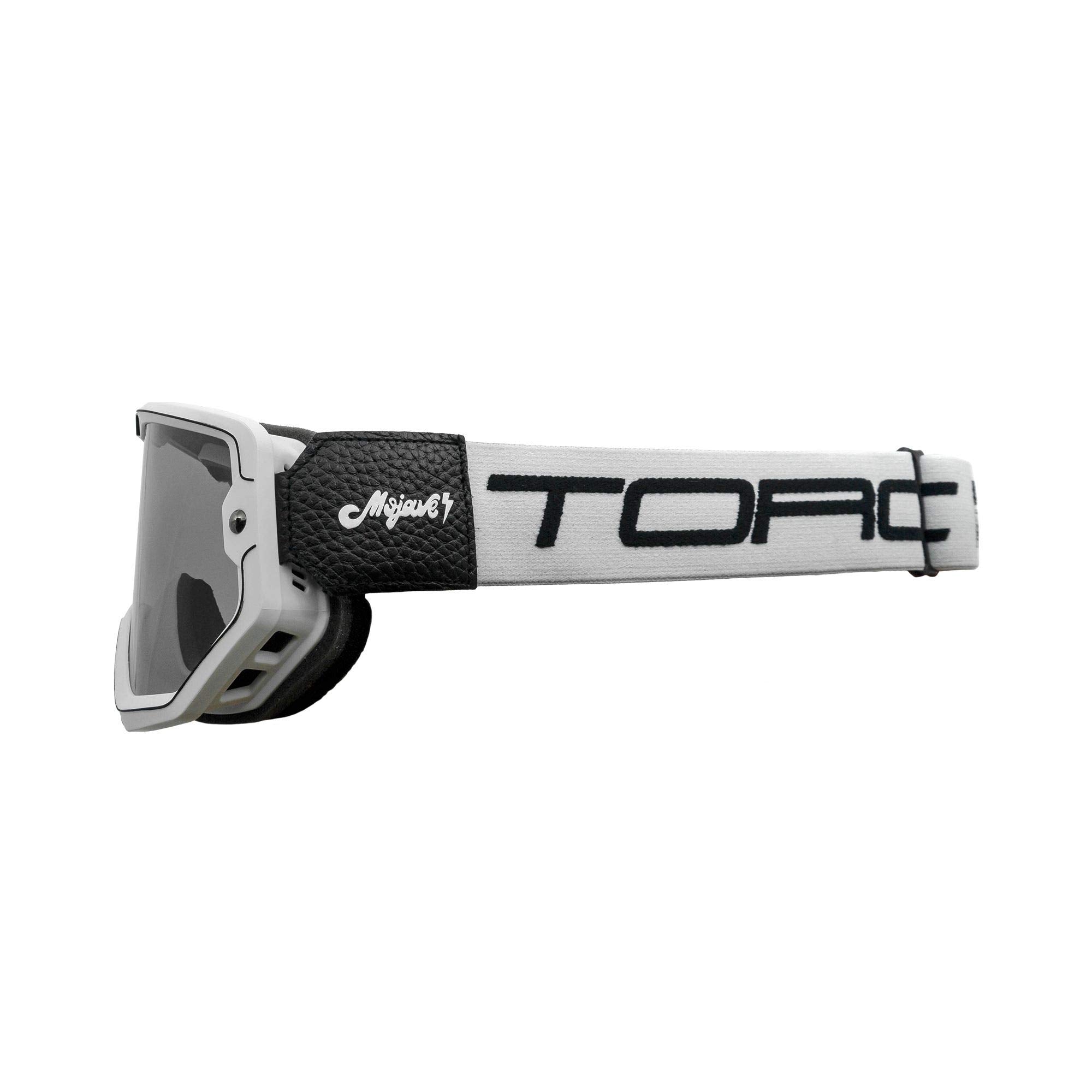 Torc Mojave Motorcycle Helmet Goggle (Flat White, White Black)