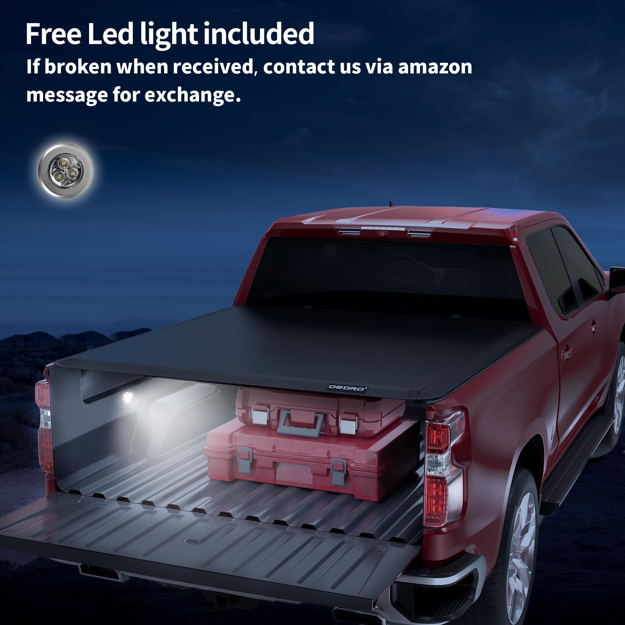 Oedro Roll Up Truck Bed Tonneau Cover Compatible With 2015-2024 Chevy Colorado & Gmc Canyon With 5 Feet Bed, Fleetside