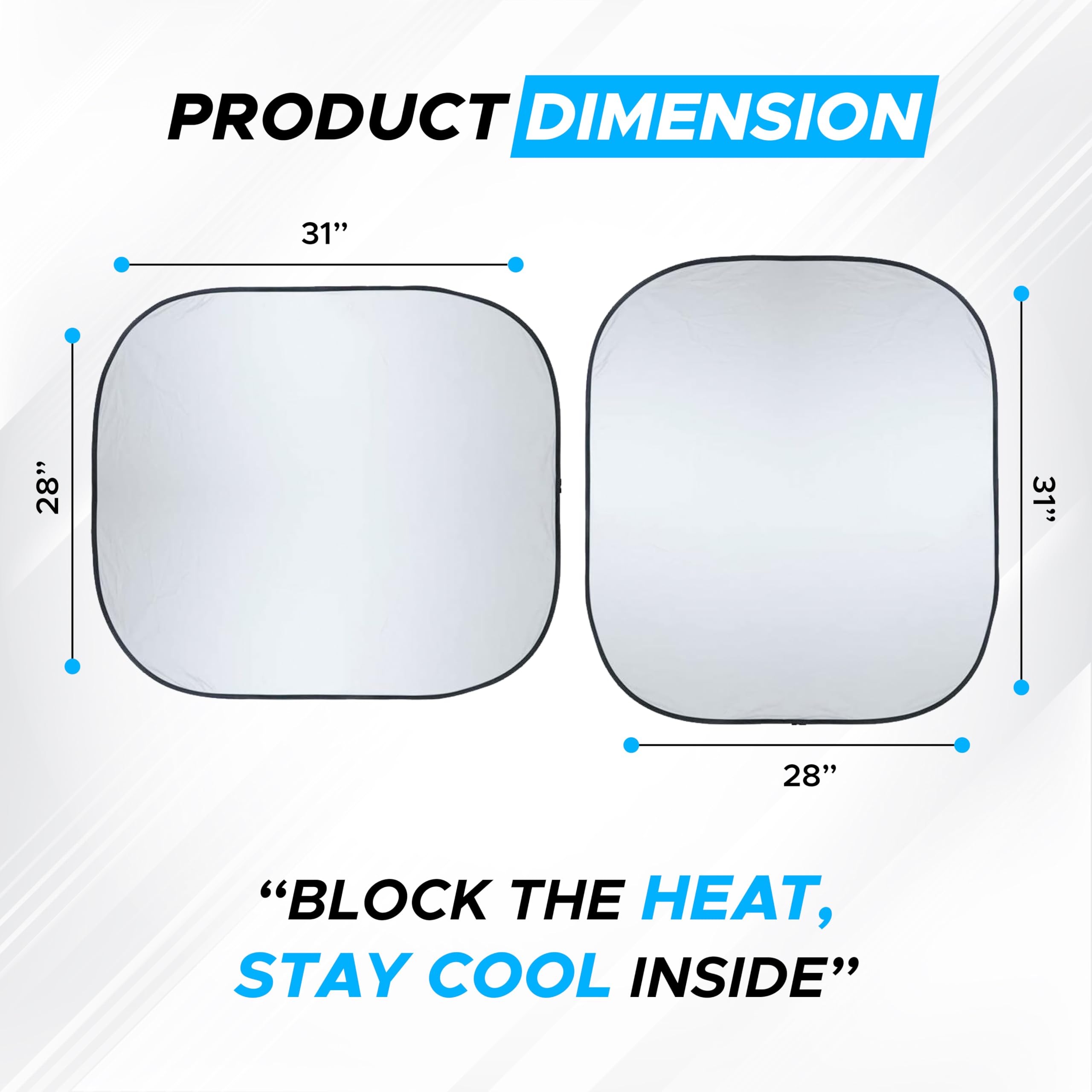 Autovir Car Windshield Sun Shade Foldable | Front Windshield Shade for Sun, Heat and UV Rays | Sunshade for Car Front Window and