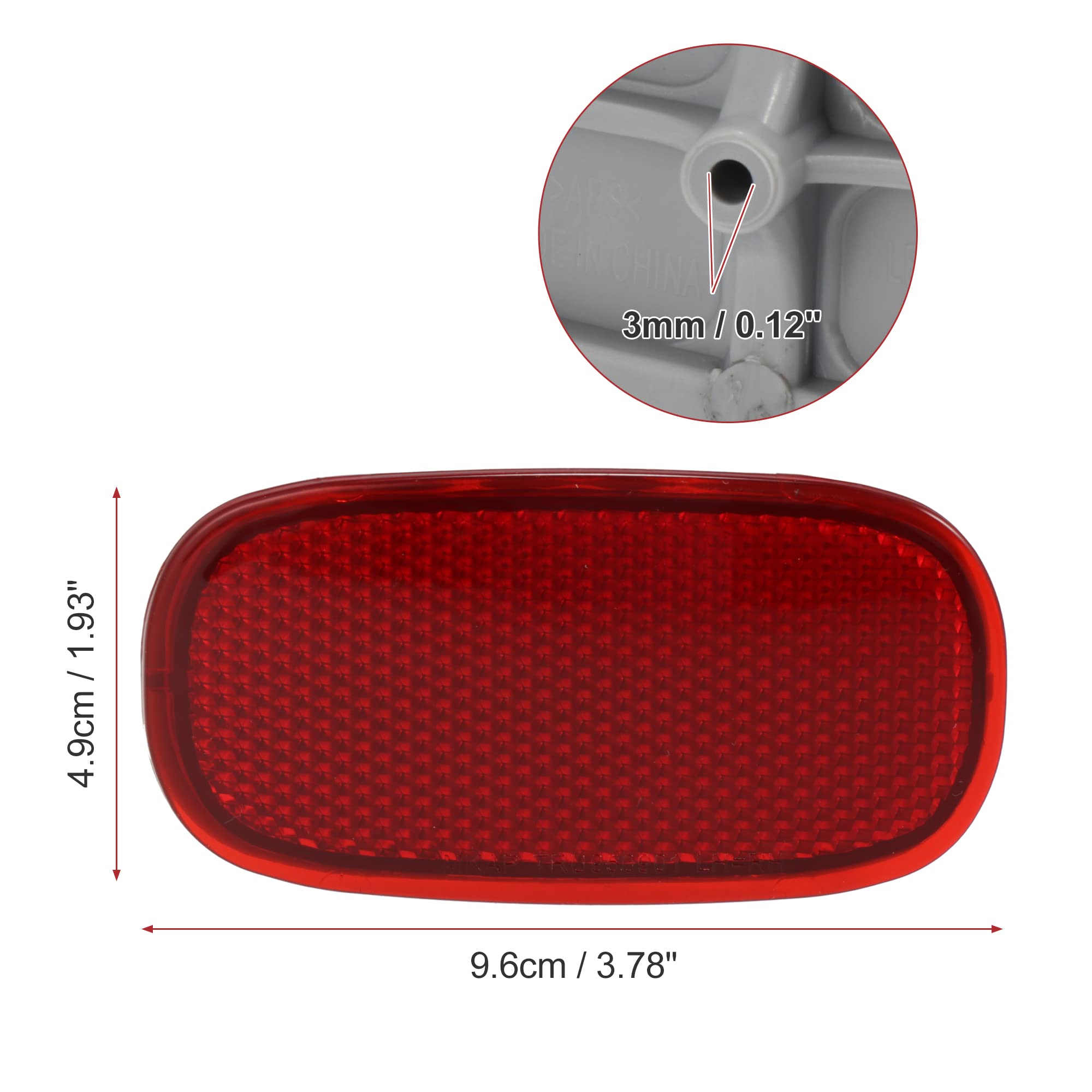 X AUTOHAUX Pair Exterior Rear Bumper Side Marker Reflector Red for Toyota RAV4 1996-2005 for Toyota Matrix 2010-2014 Left Right