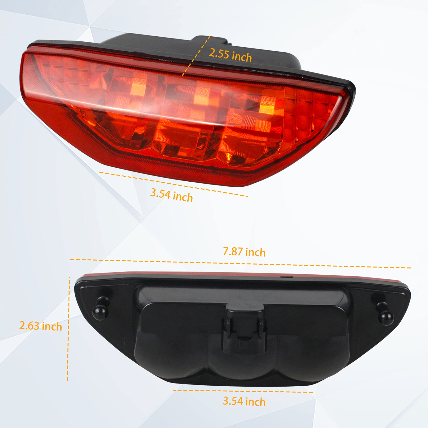 Quasco Red Led Tail Light Atv Motorcycle Taillight Brake Lamp Compatible With Honda Trx 250 300 400Ex Trx400X 500 700