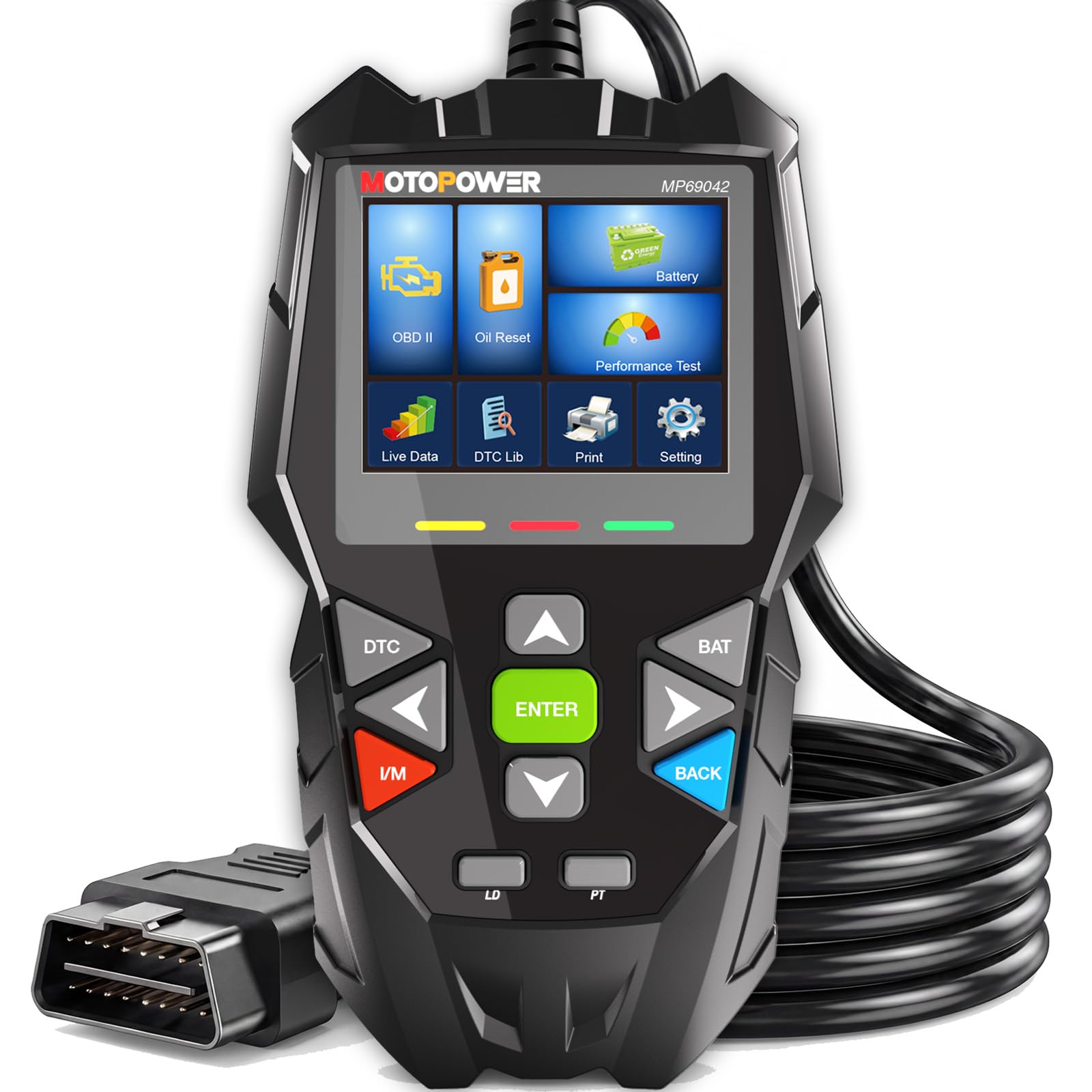 MOTOPOWER 4 in 1 Code Reader Car Diagnostic Scan Tool Oil Maintenance Reset, Battery Test, Performance Test with Lifetime Update